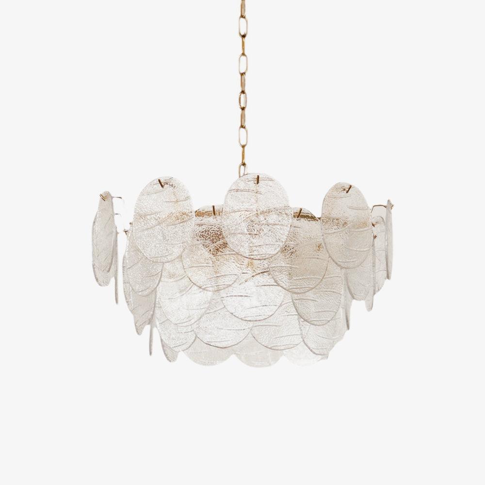 Lustra Chandelier Glass Disc Gold-Neutral Decor