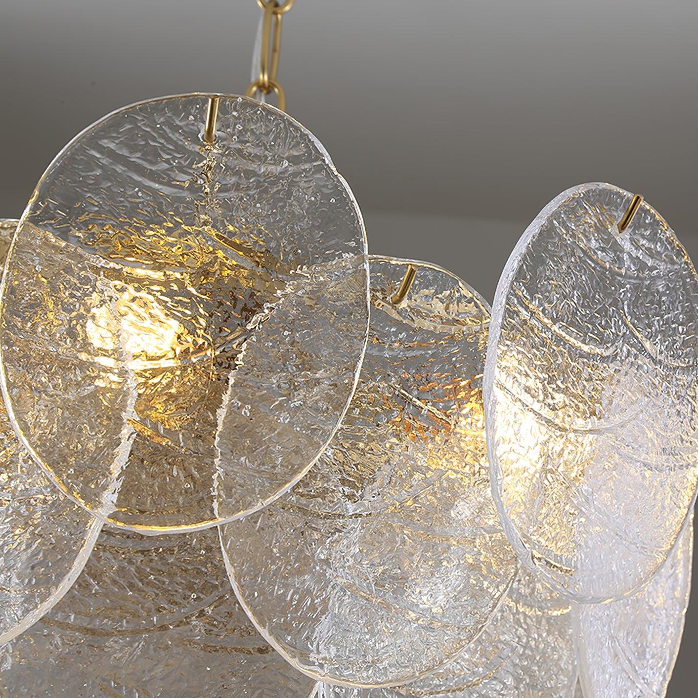 Lustra Chandelier Glass Disc Gold-Neutral Decor