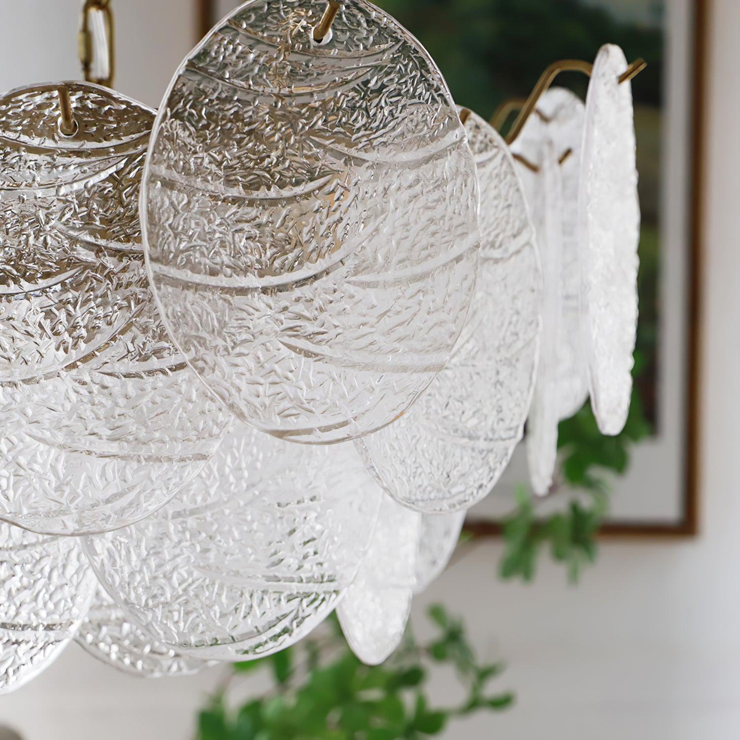 Lustra Chandelier Glass Disc Gold-Neutral Decor