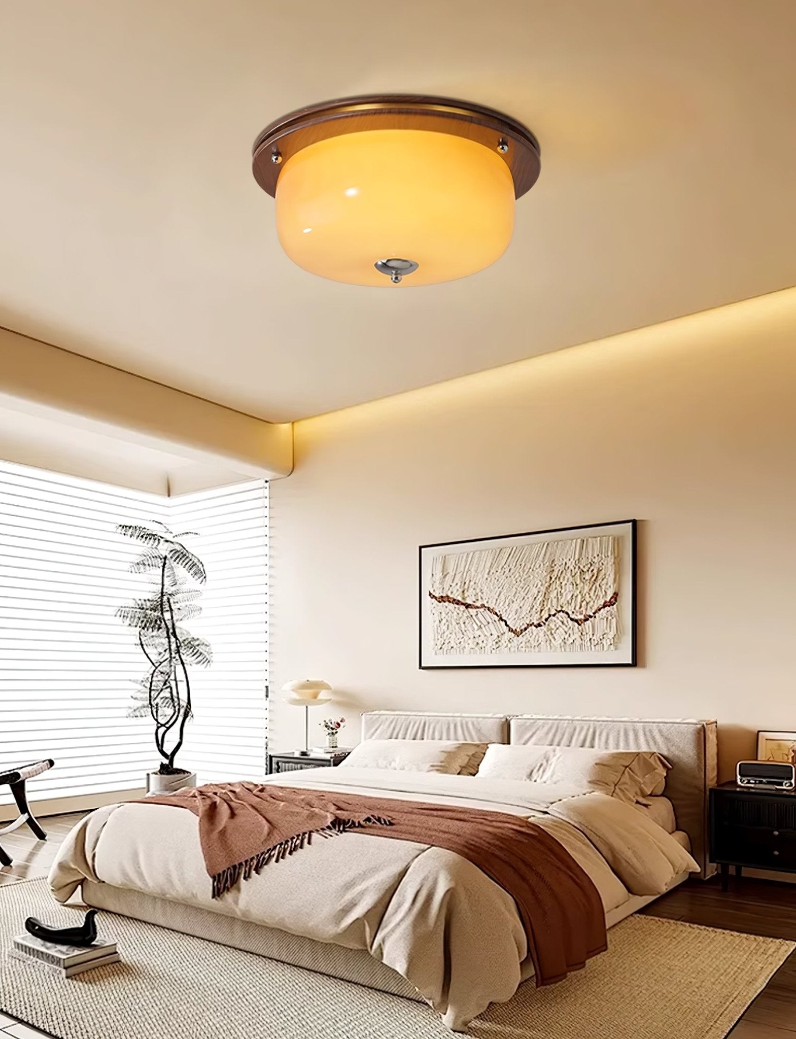 Vetheel Premium Nordic Art Dome Glass Ceiling Light-Neutral Decor