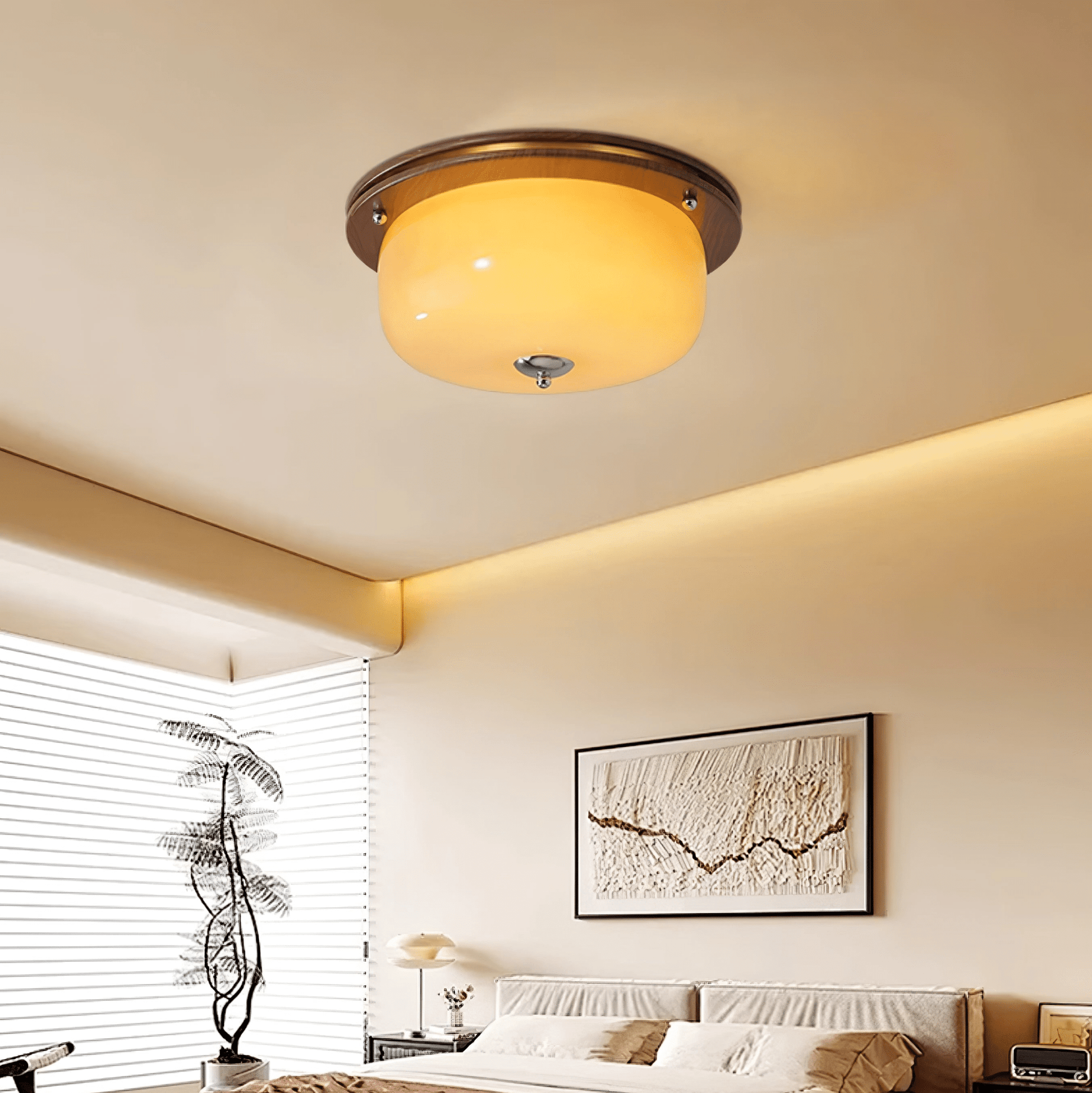 Vetheel Premium Nordic Art Dome Glass Ceiling Light-Neutral Decor