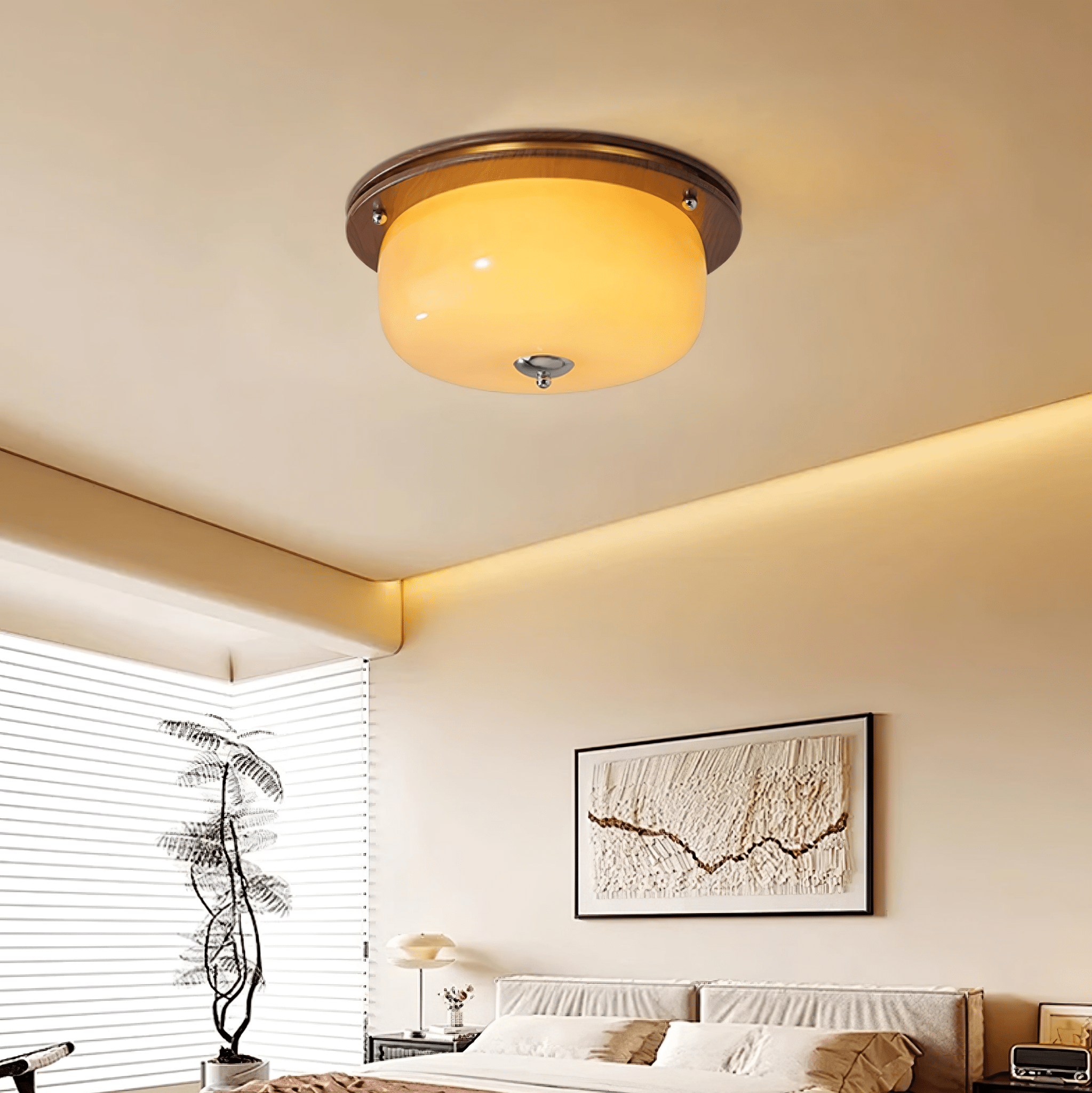 Vetheel Premium Nordic Art Dome Glass Ceiling Light-Neutral Decor