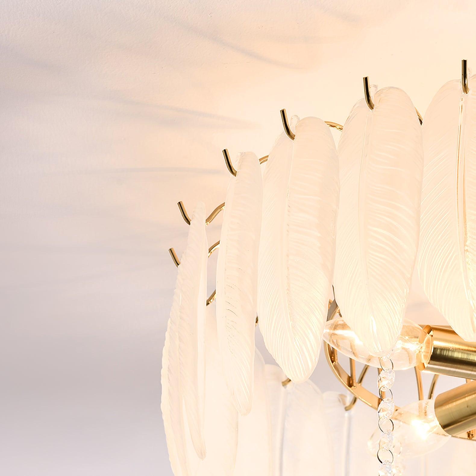 Sevelo Ceiling Lamp Glass Feather Bird Elegant-Neutral Decor