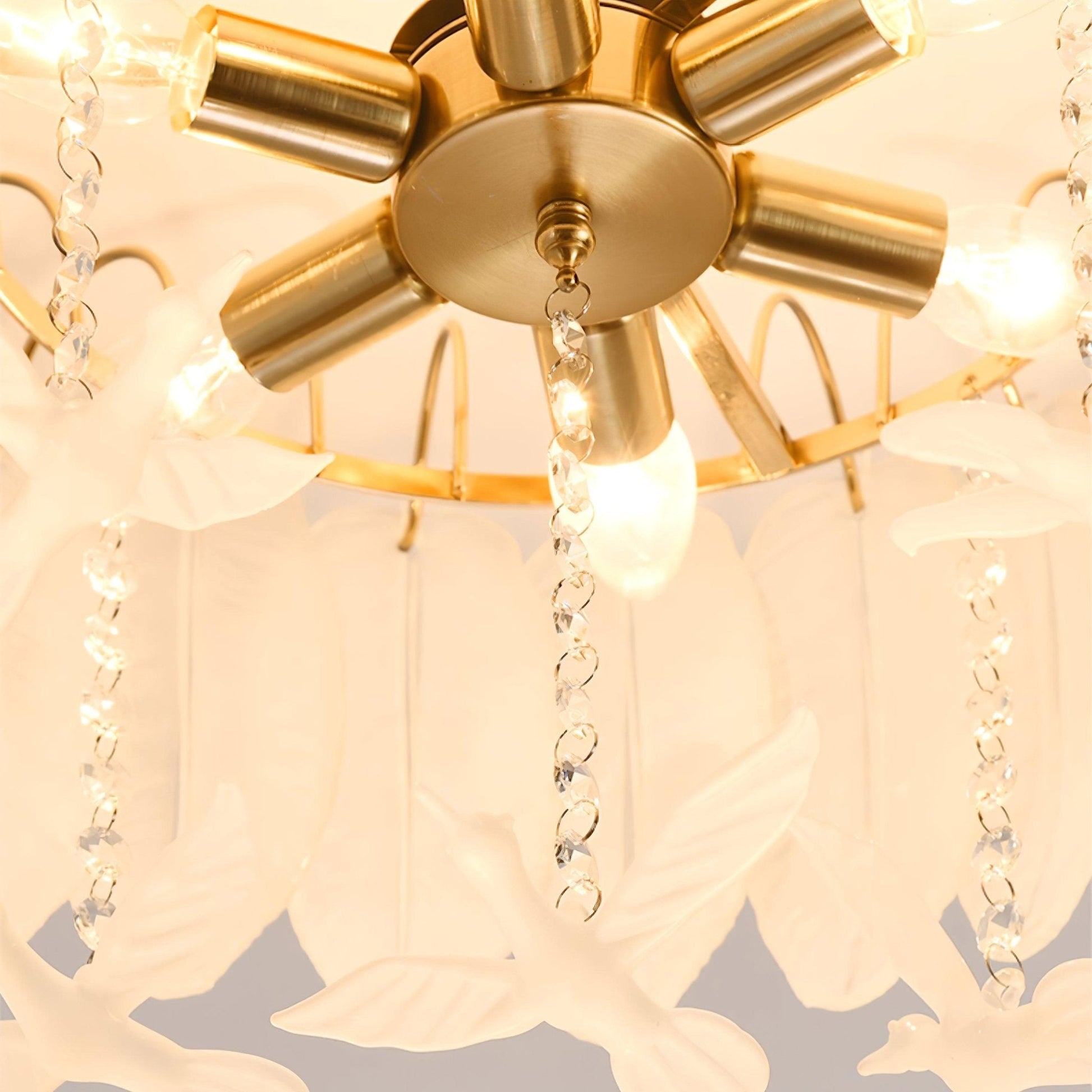 Sevelo Ceiling Lamp Glass Feather Bird Elegant-Neutral Decor