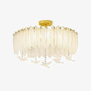 Sevelo Ceiling Lamp Glass Feather Bird Elegant-Neutral Decor