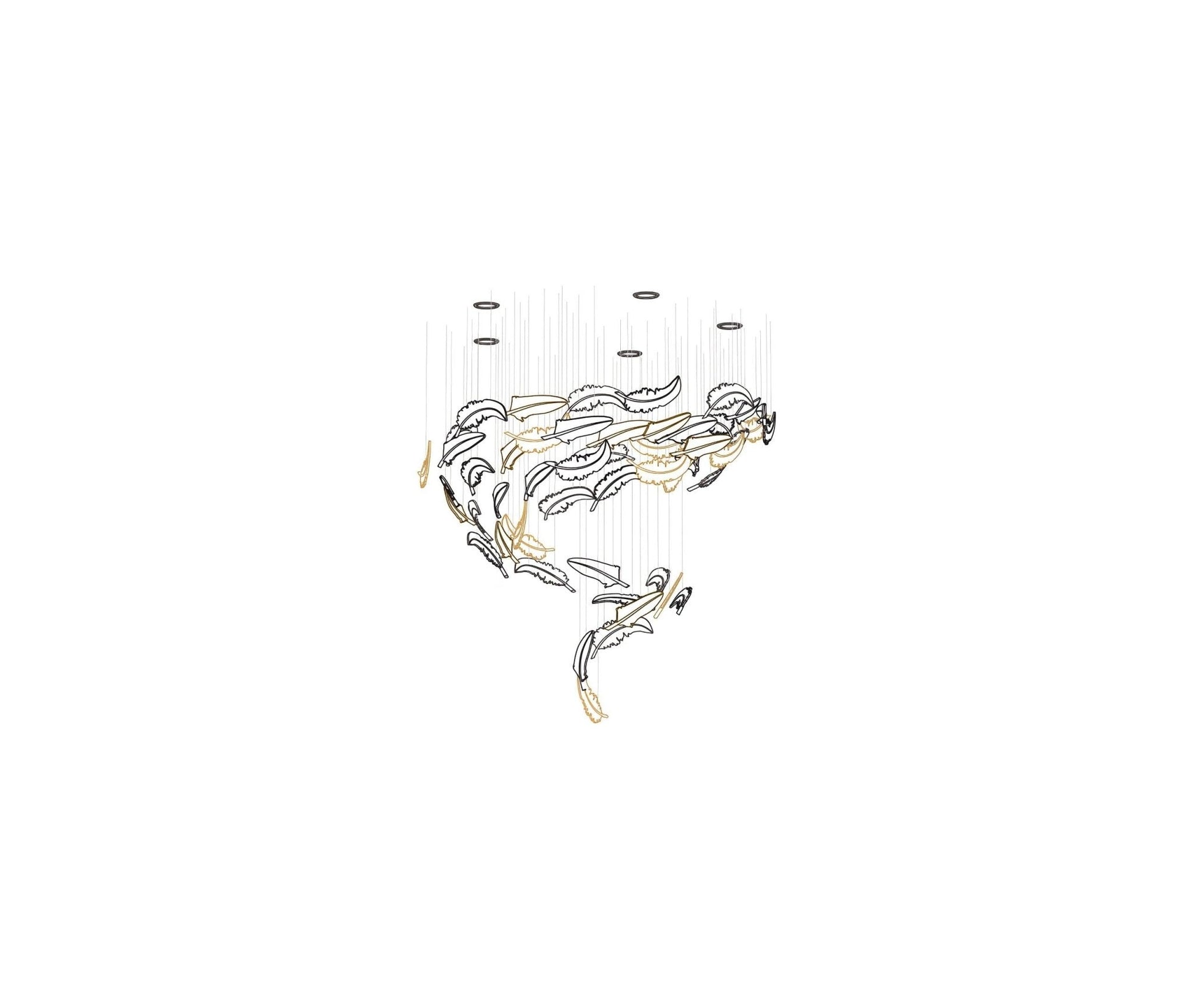 Aetherial Glass Leaf Chandelier-Neutral Decor
