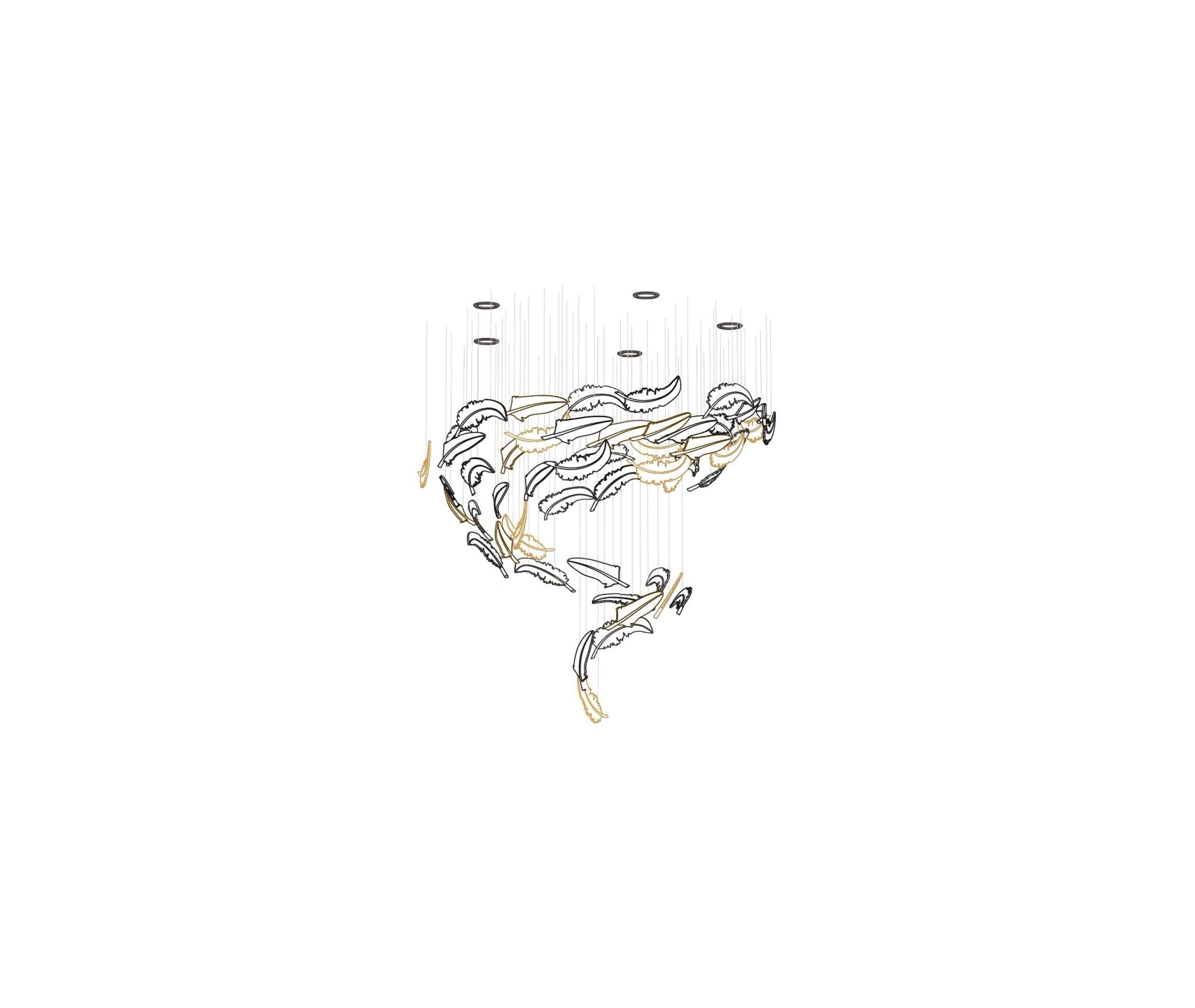 Aetherial Glass Leaf Chandelier-Neutral Decor