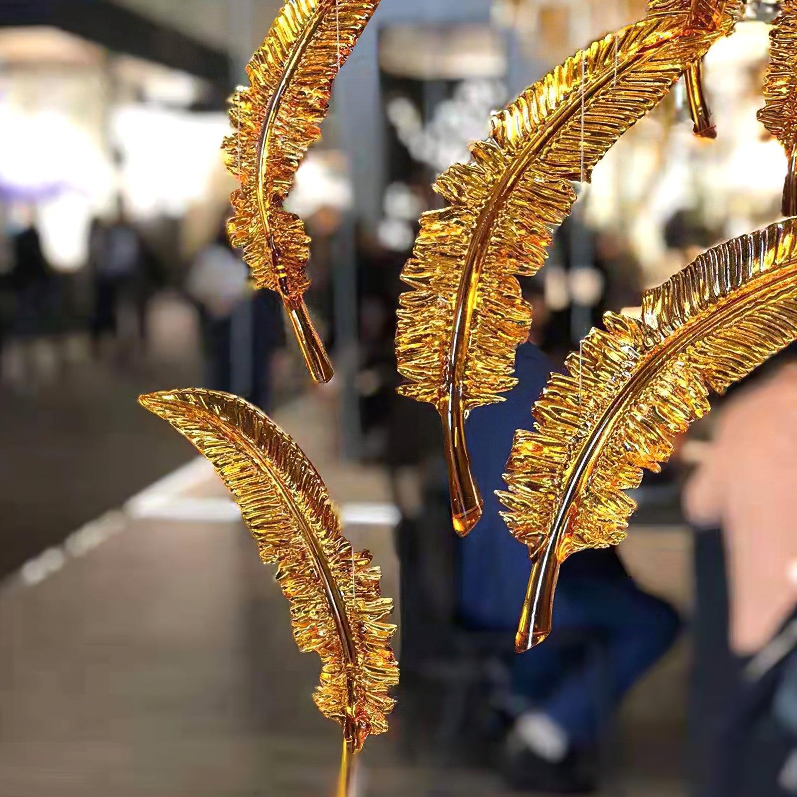 Aetherial Glass Leaf Chandelier-Neutral Decor