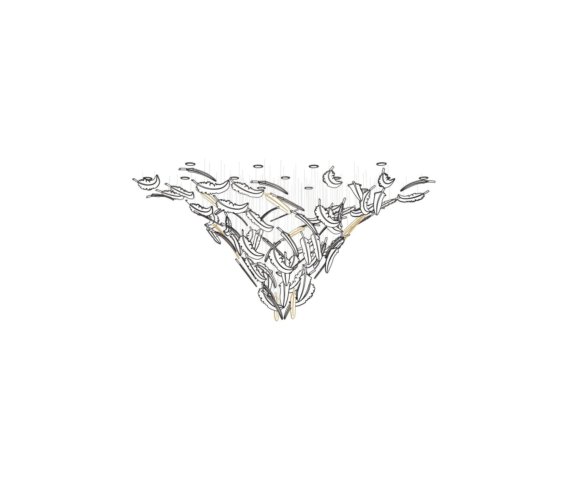 Aetherial Glass Leaf Chandelier-Neutral Decor