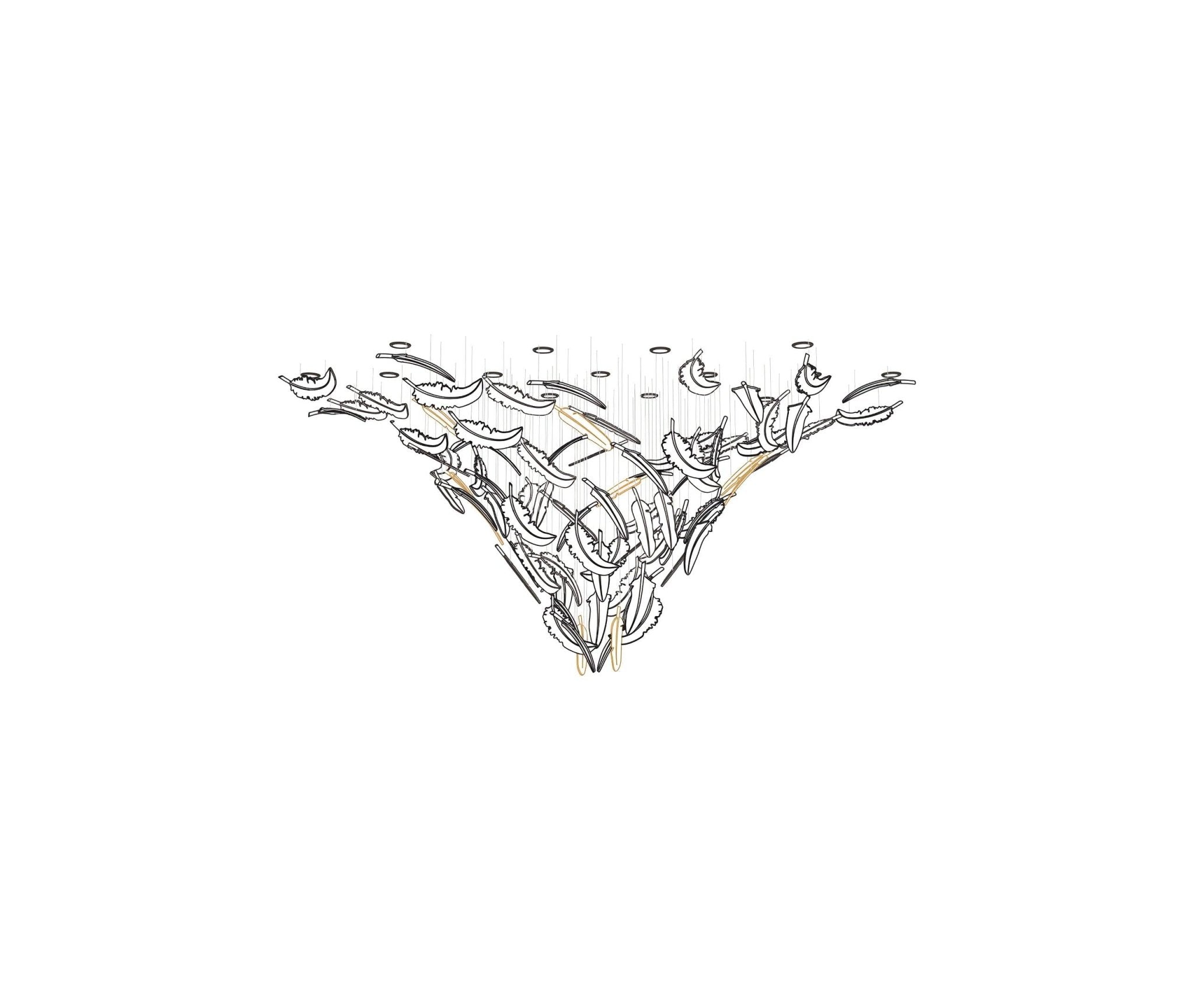 Aetherial Glass Leaf Chandelier-Neutral Decor