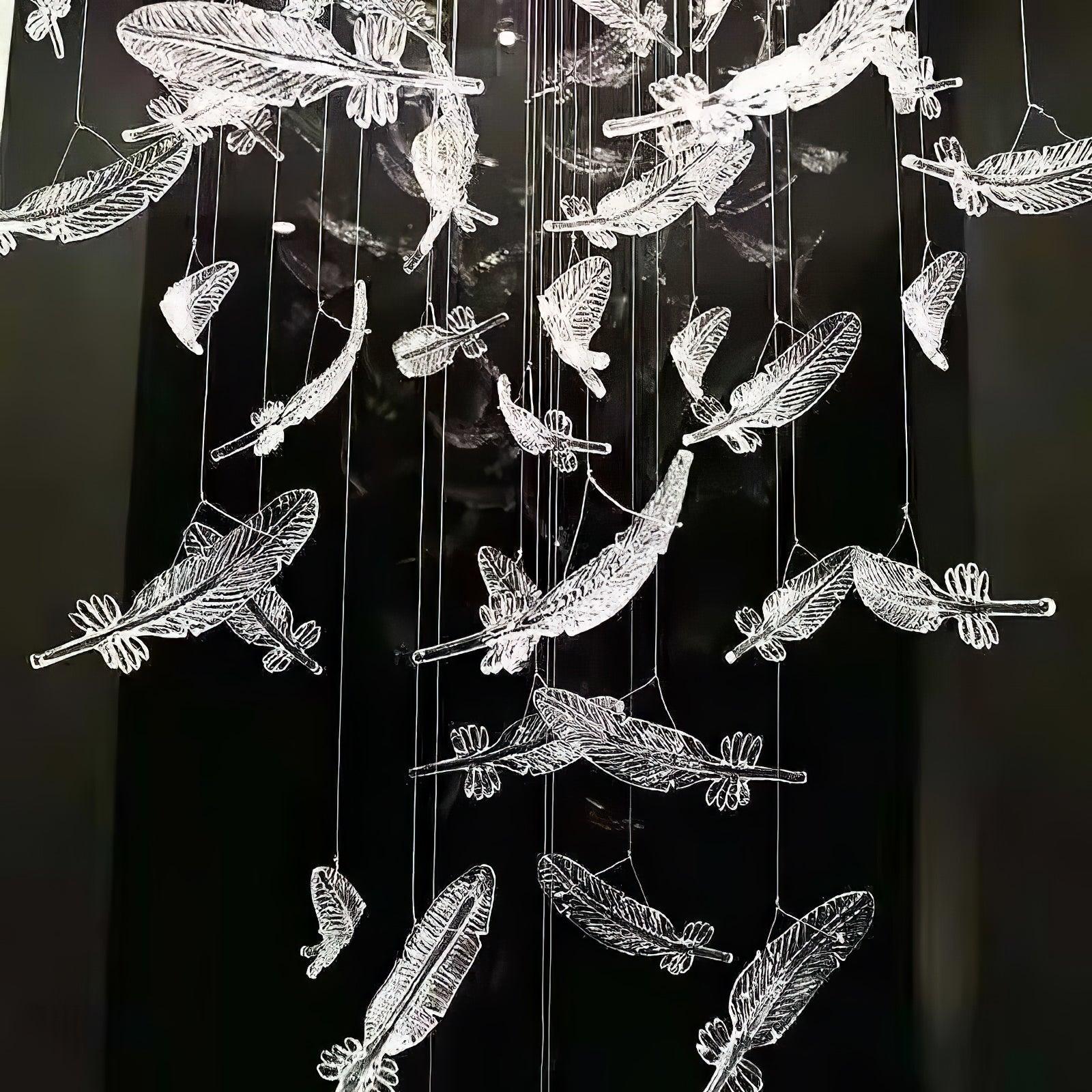 Aetherial Glass Leaf Chandelier-Neutral Decor