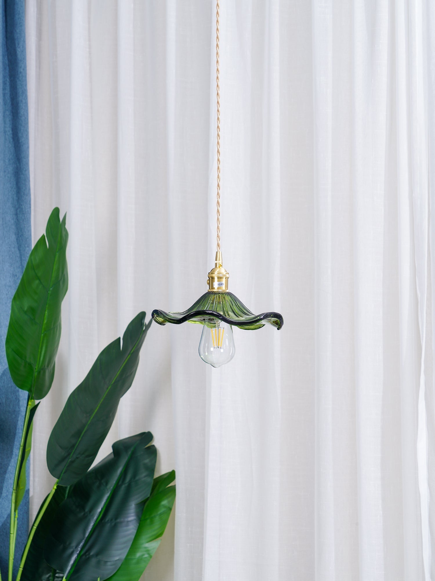 Umi Brass & Glass Vintage Pendant Light-Neutral Decor