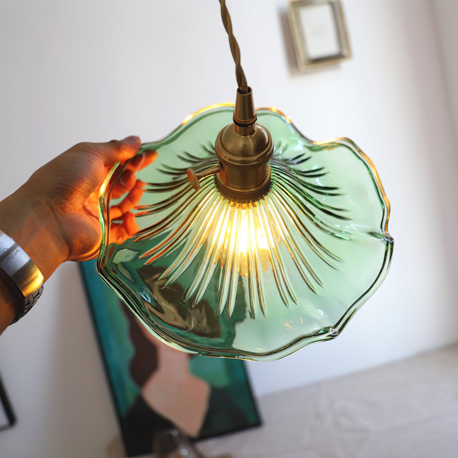 Daphne Modern Glass Flower Pendant Light-Neutral Decor
