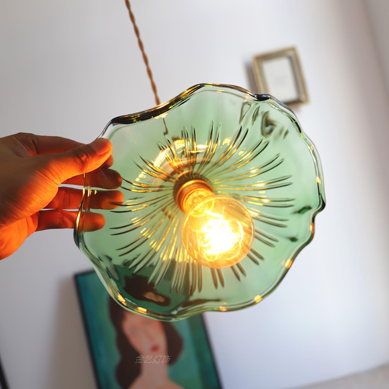 Daphne Modern Glass Flower Pendant Light-Neutral Decor