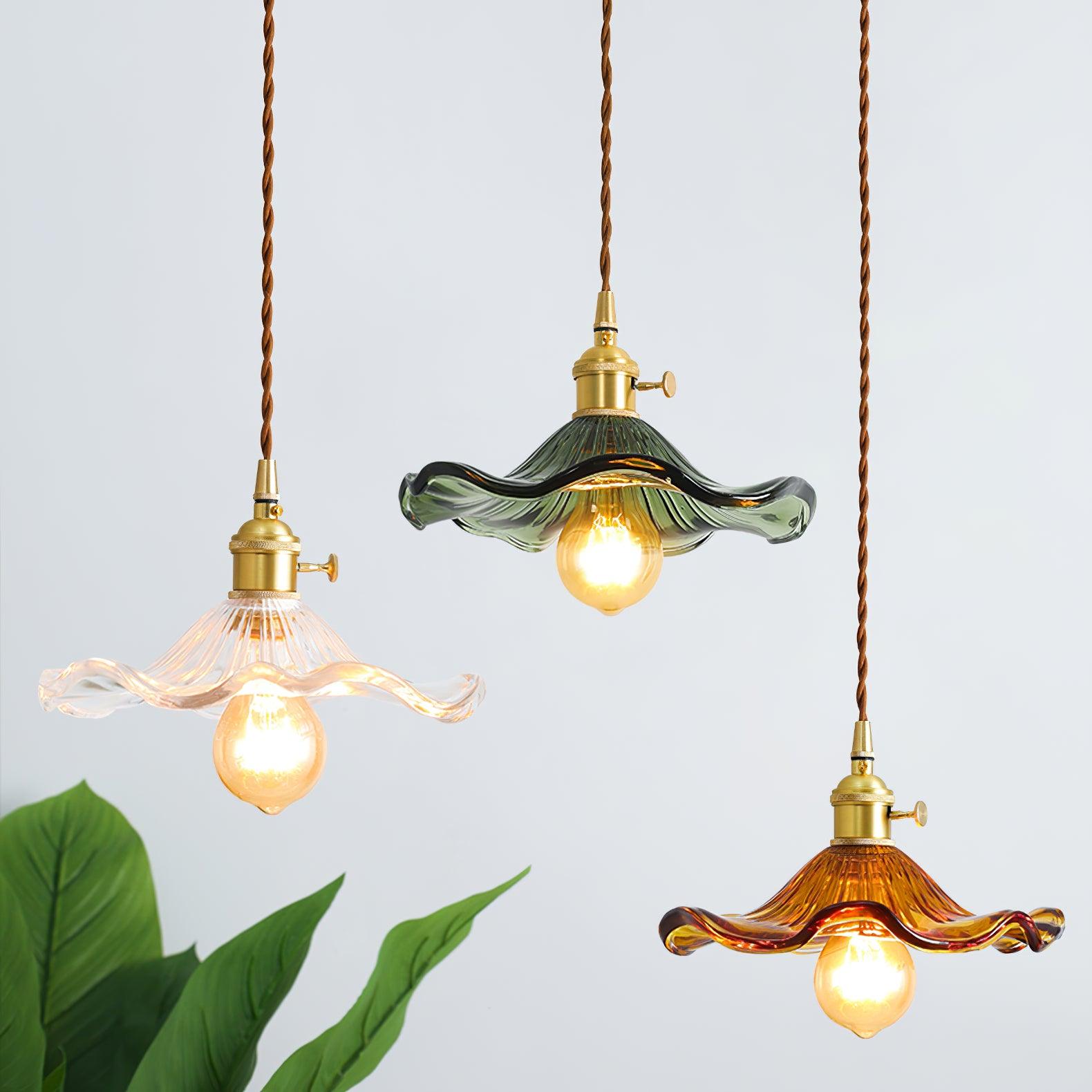 Umi Brass & Glass Vintage Pendant Light-Neutral Decor