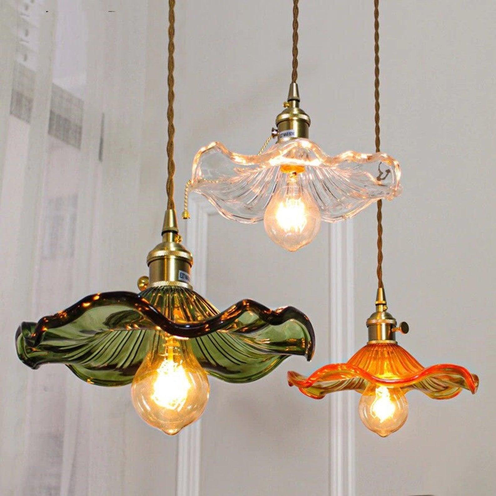 Umi Brass & Glass Vintage Pendant Light-Neutral Decor