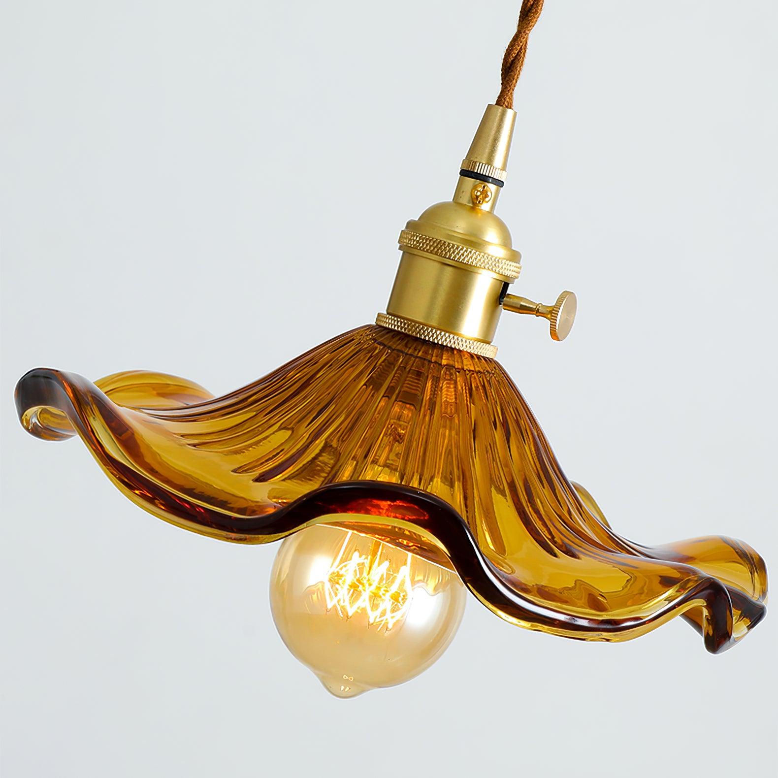 Daphne Modern Glass Flower Pendant Light-Neutral Decor