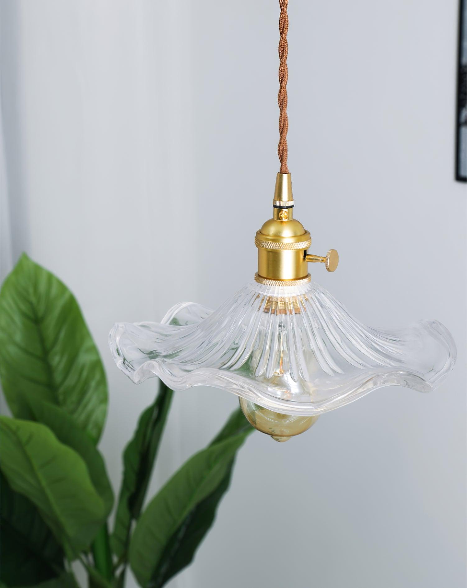Daphne Modern Glass Flower Pendant Light-Neutral Decor