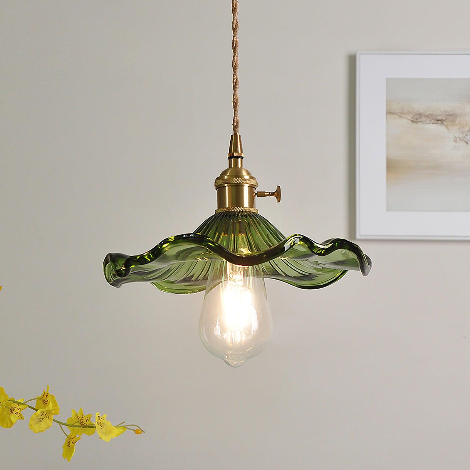 Daphne Modern Glass Flower Pendant Light-Neutral Decor