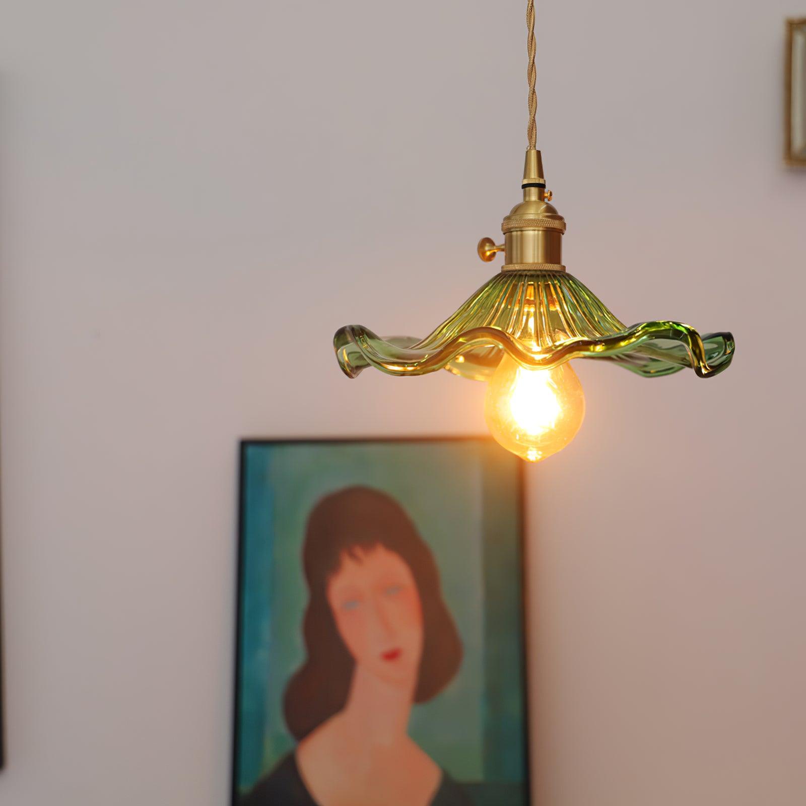 Daphne Modern Glass Flower Pendant Light-Neutral Decor