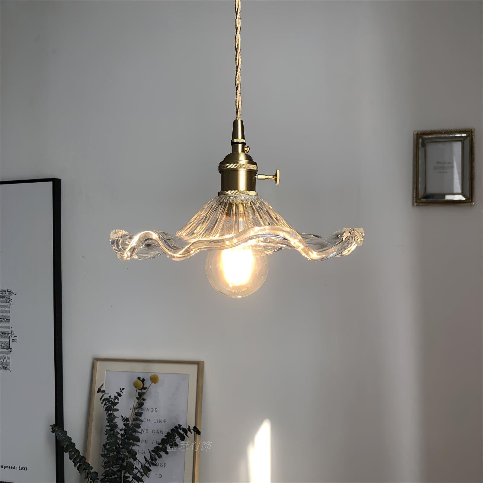 Umi Brass & Glass Vintage Pendant Light-Neutral Decor