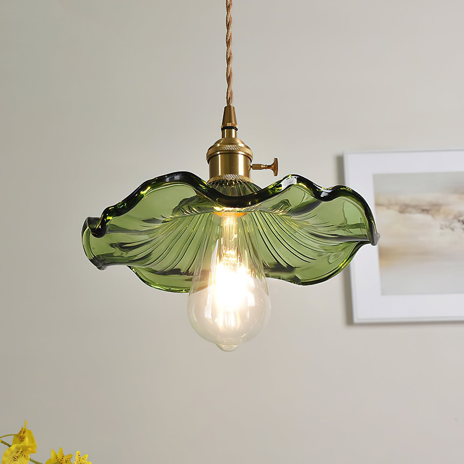 Umi Brass & Glass Vintage Pendant Light-Neutral Decor
