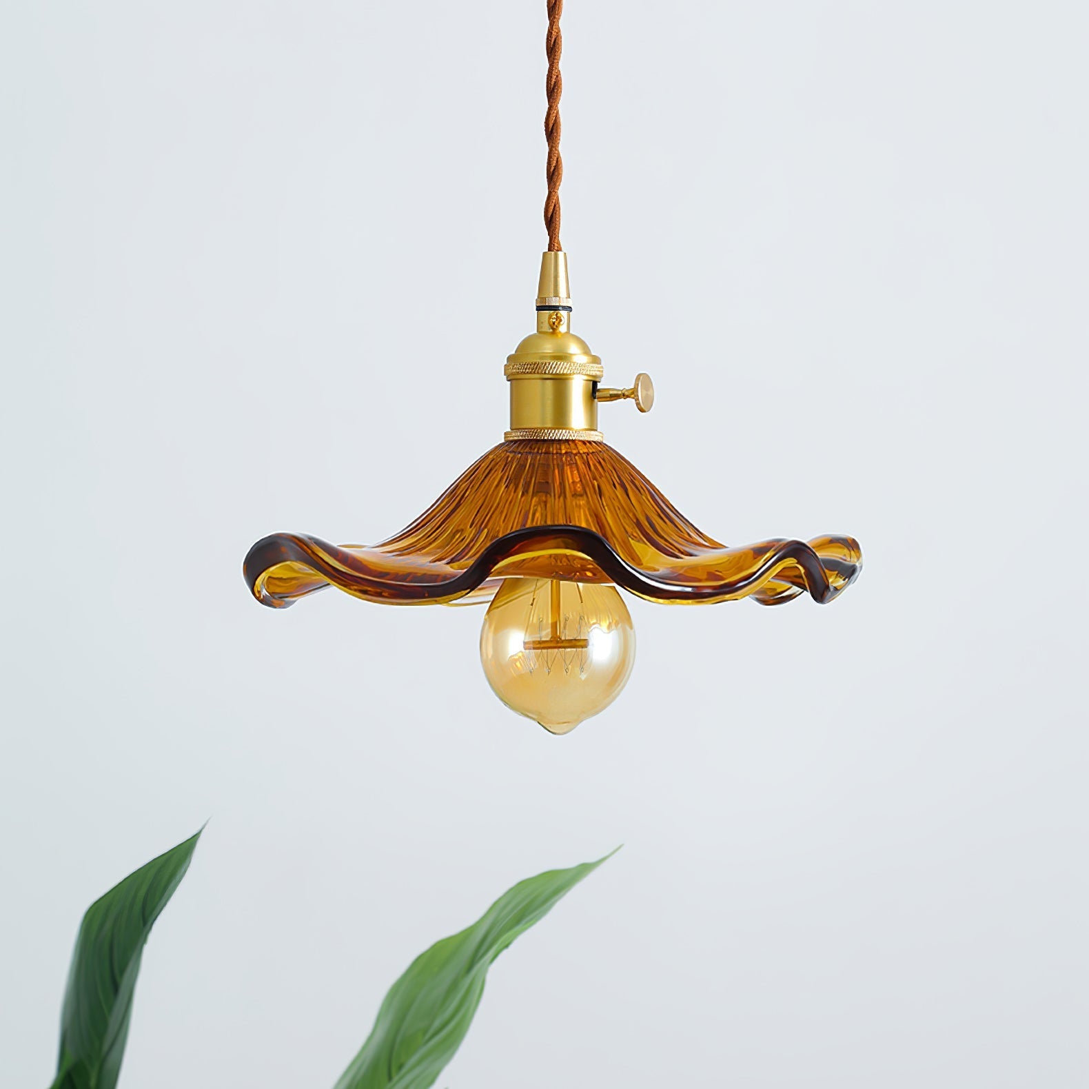Daphne Modern Glass Flower Pendant Light-Neutral Decor