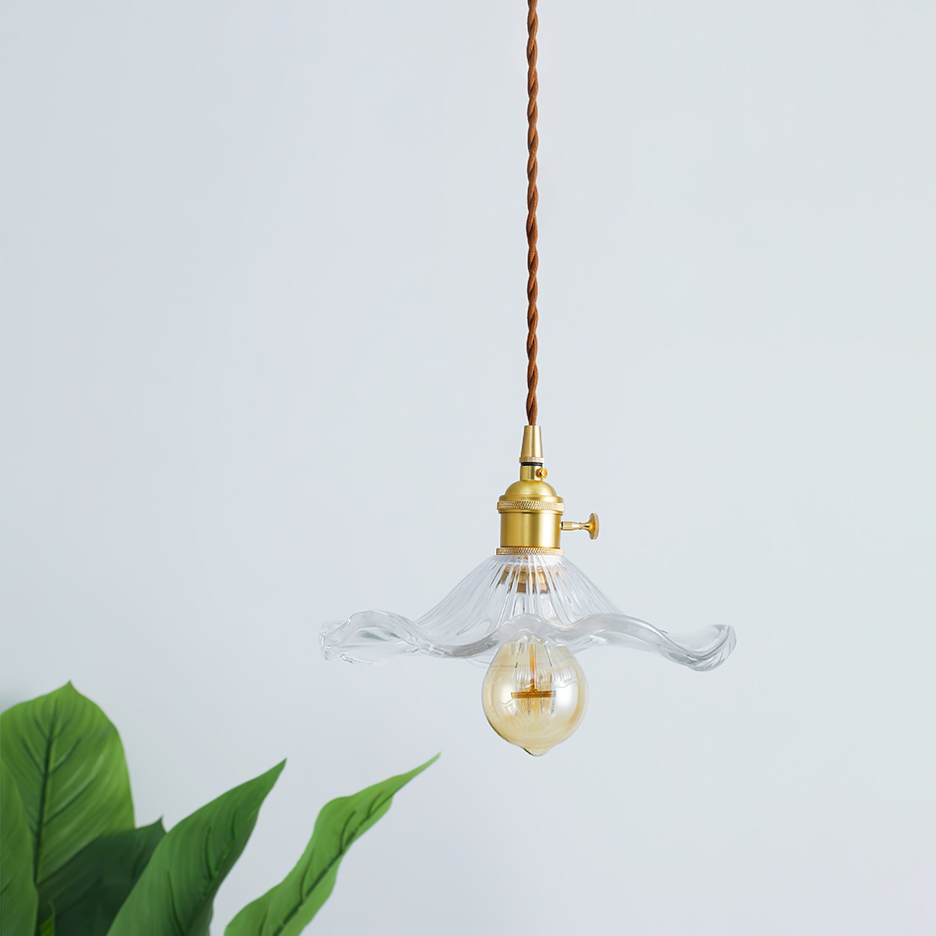 Daphne Modern Glass Flower Pendant Light-Neutral Decor