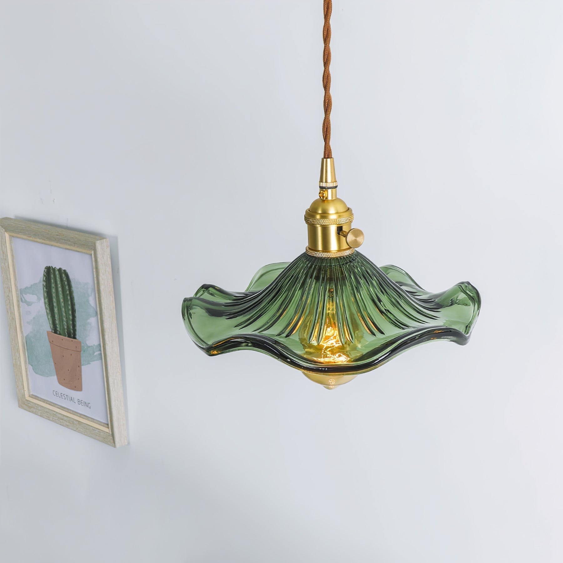 Daphne Modern Glass Flower Pendant Light-Neutral Decor