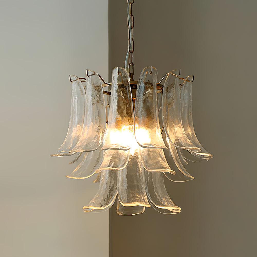 Elvess Chandelier Murano Glass Leaf Golden-Neutral Decor