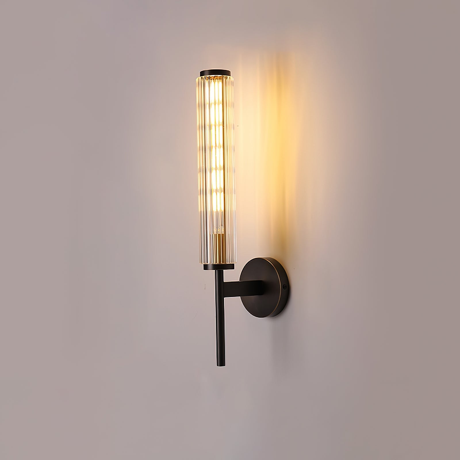 Faylen Premium Linear Brass Glass Wall Light-Neutral Decor