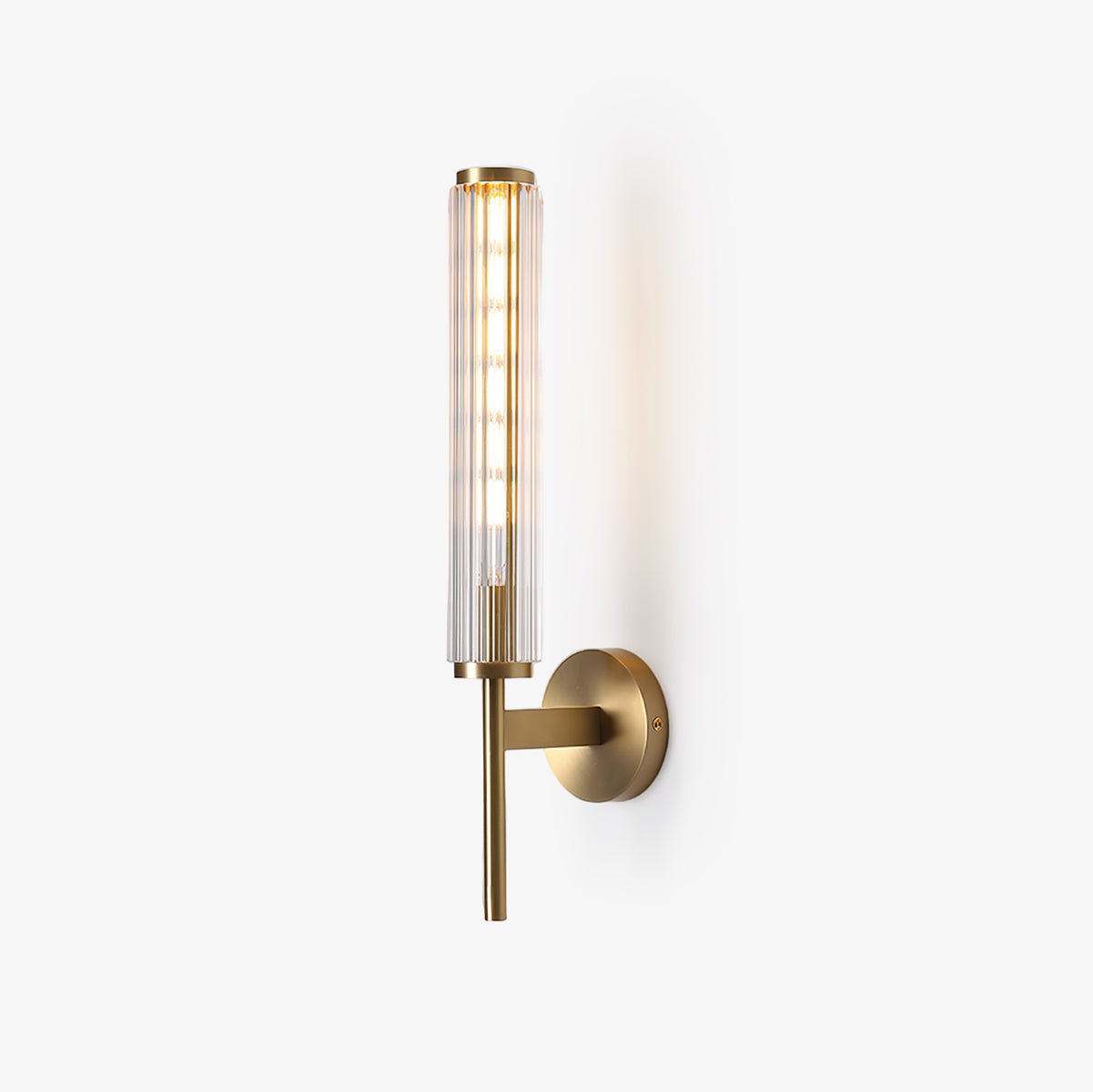 Faylen Premium Linear Brass Glass Wall Light-Neutral Decor