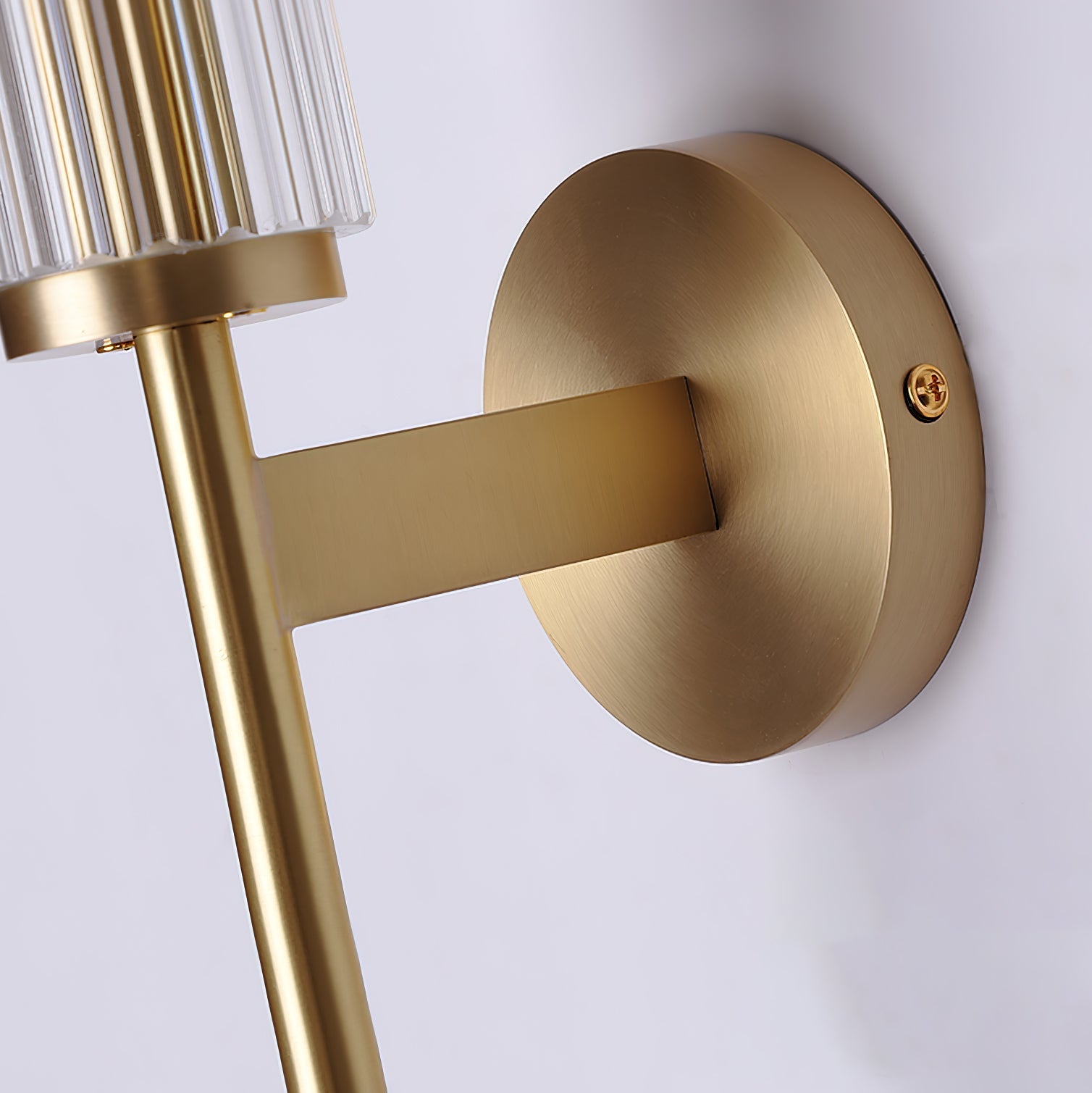 Faylen Premium Linear Brass Glass Wall Light-Neutral Decor