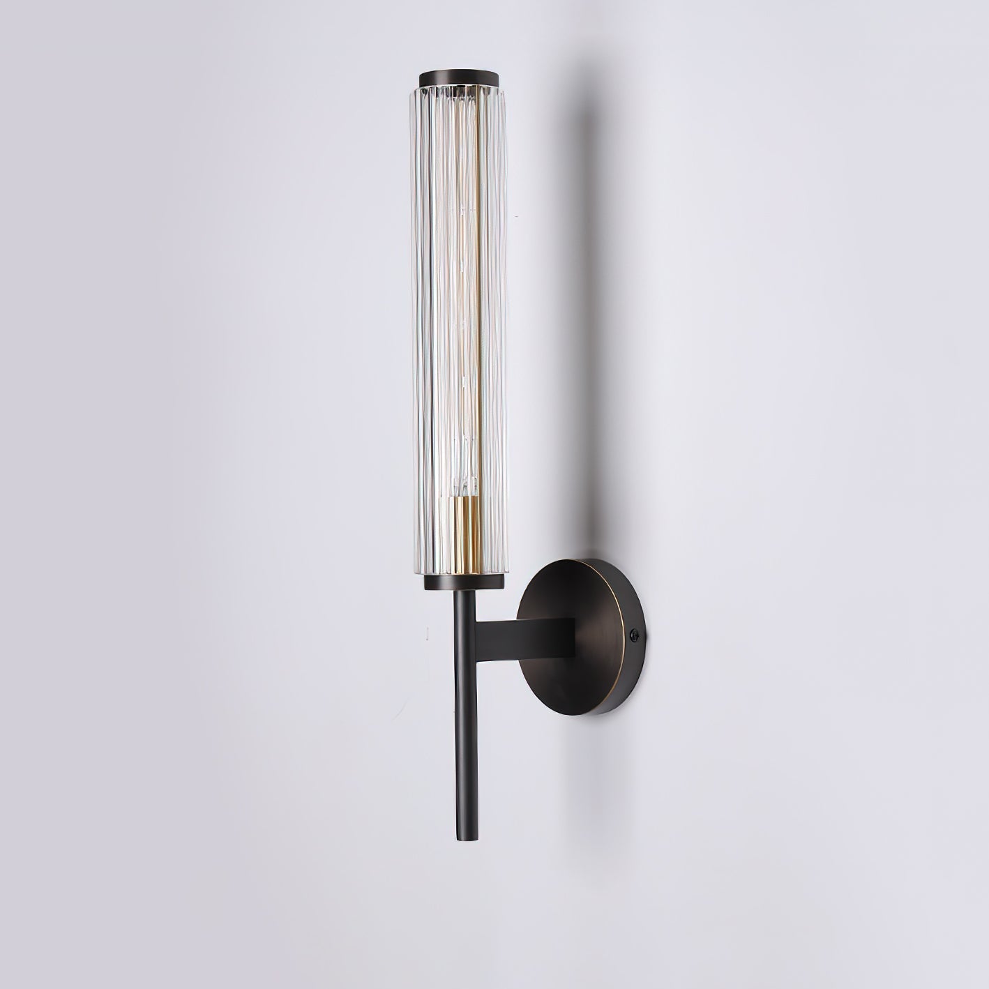 Faylen Premium Linear Brass Glass Wall Light-Neutral Decor
