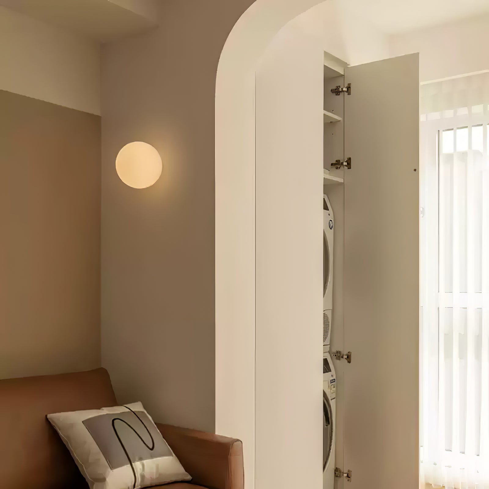 Aveno Modern Minimalist Mini Orb Glass Wall Lamp-Neutral Decor