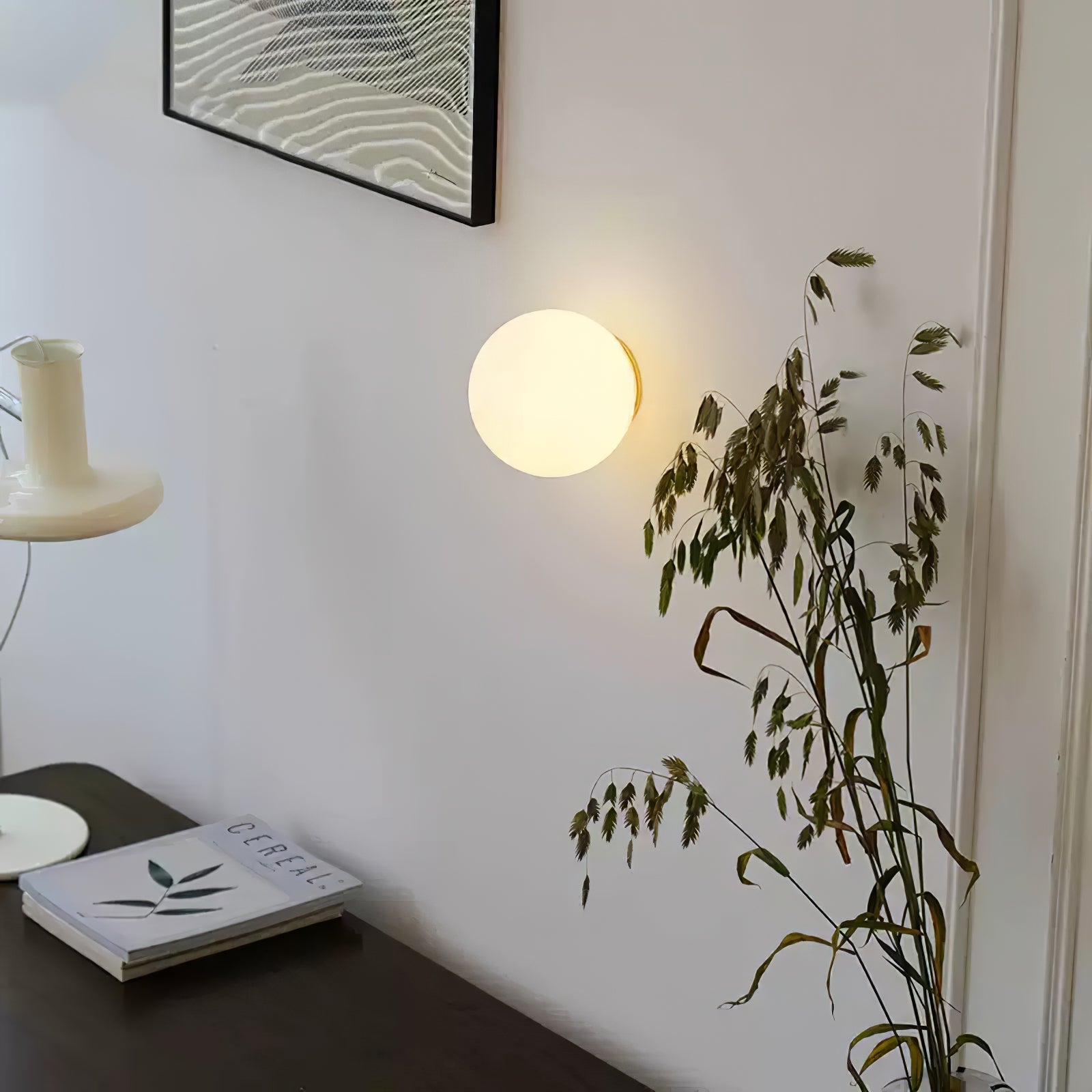 Aveno Modern Minimalist Mini Orb Glass Wall Lamp-Neutral Decor