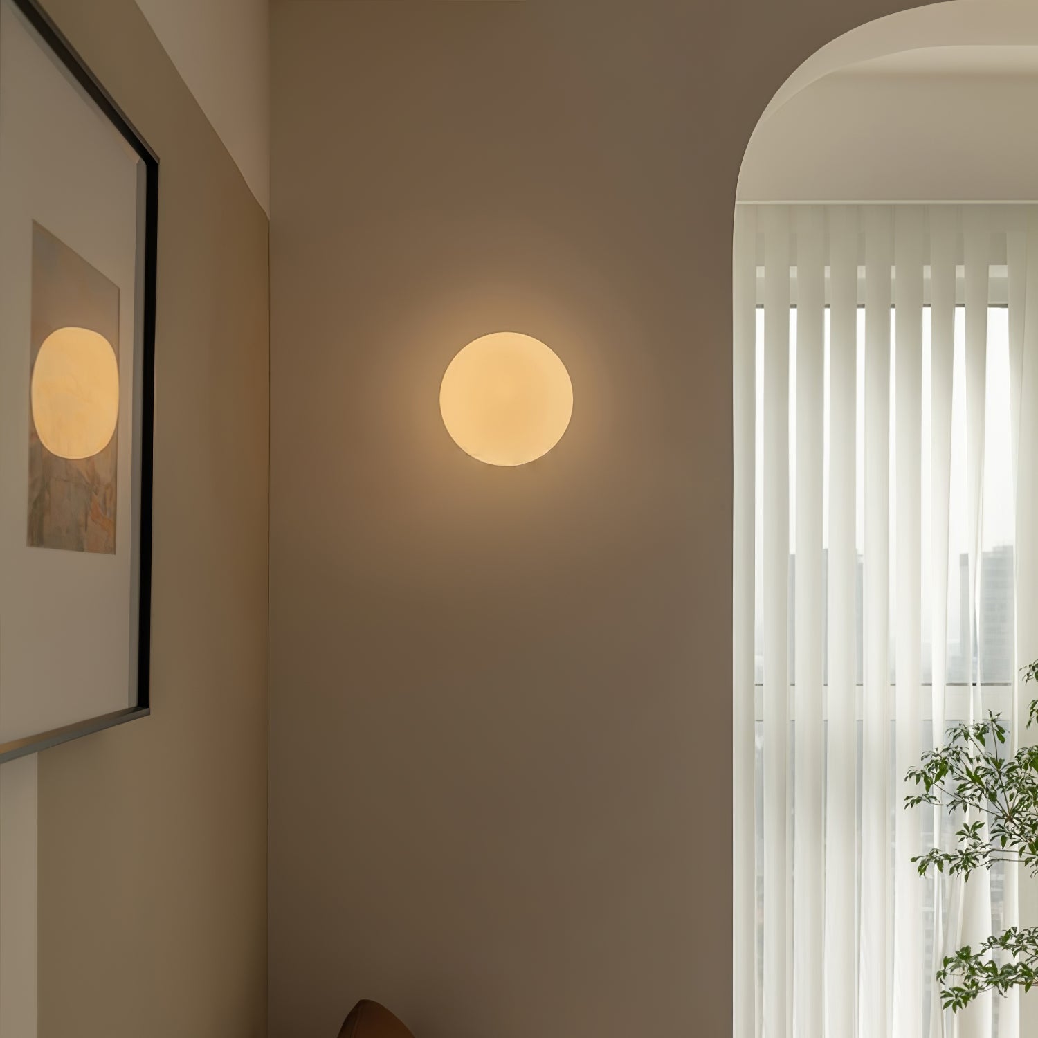 Aveno Modern Minimalist Mini Orb Glass Wall Lamp-Neutral Decor
