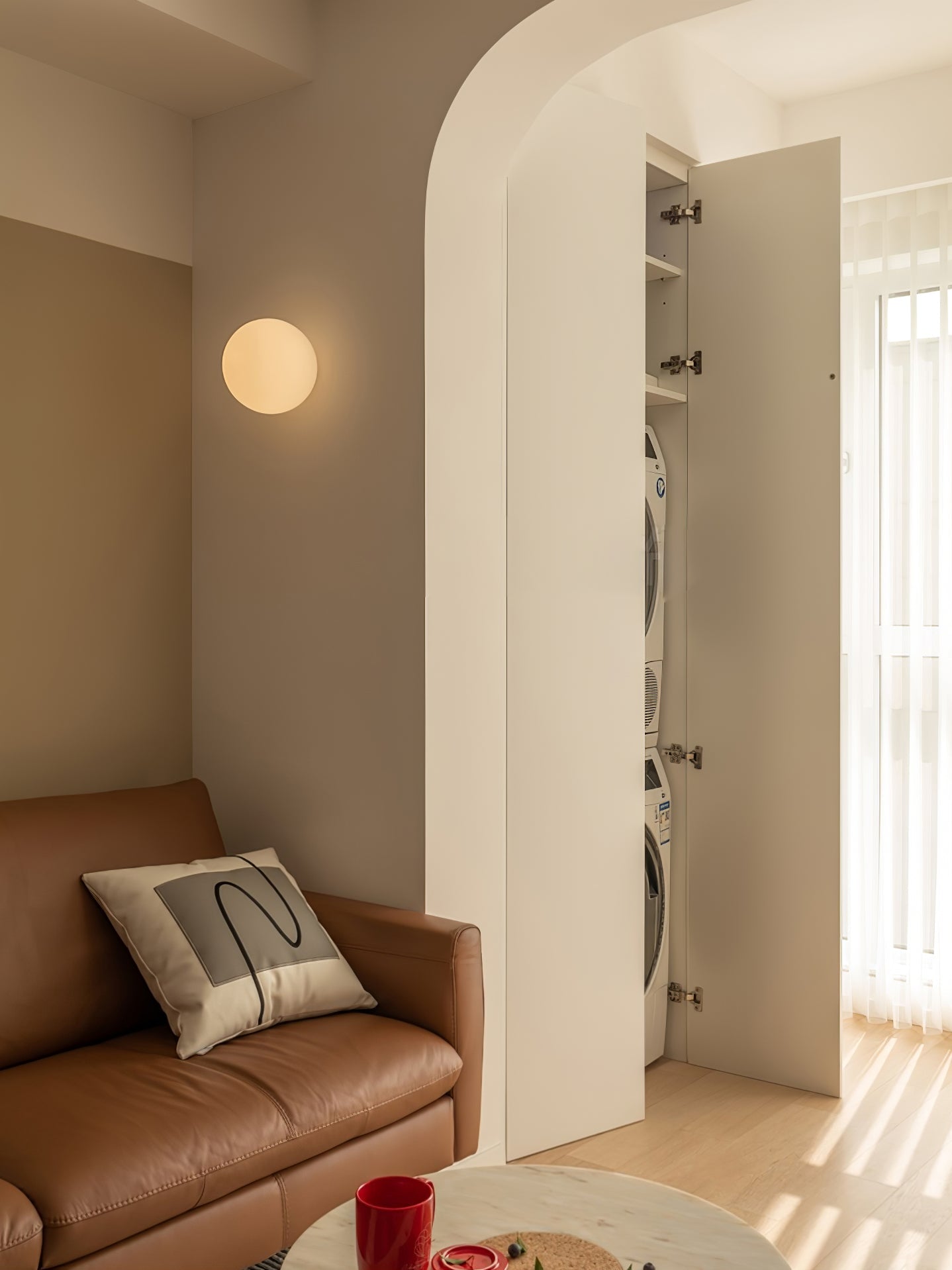 Aveno Modern Minimalist Mini Orb Glass Wall Lamp-Neutral Decor