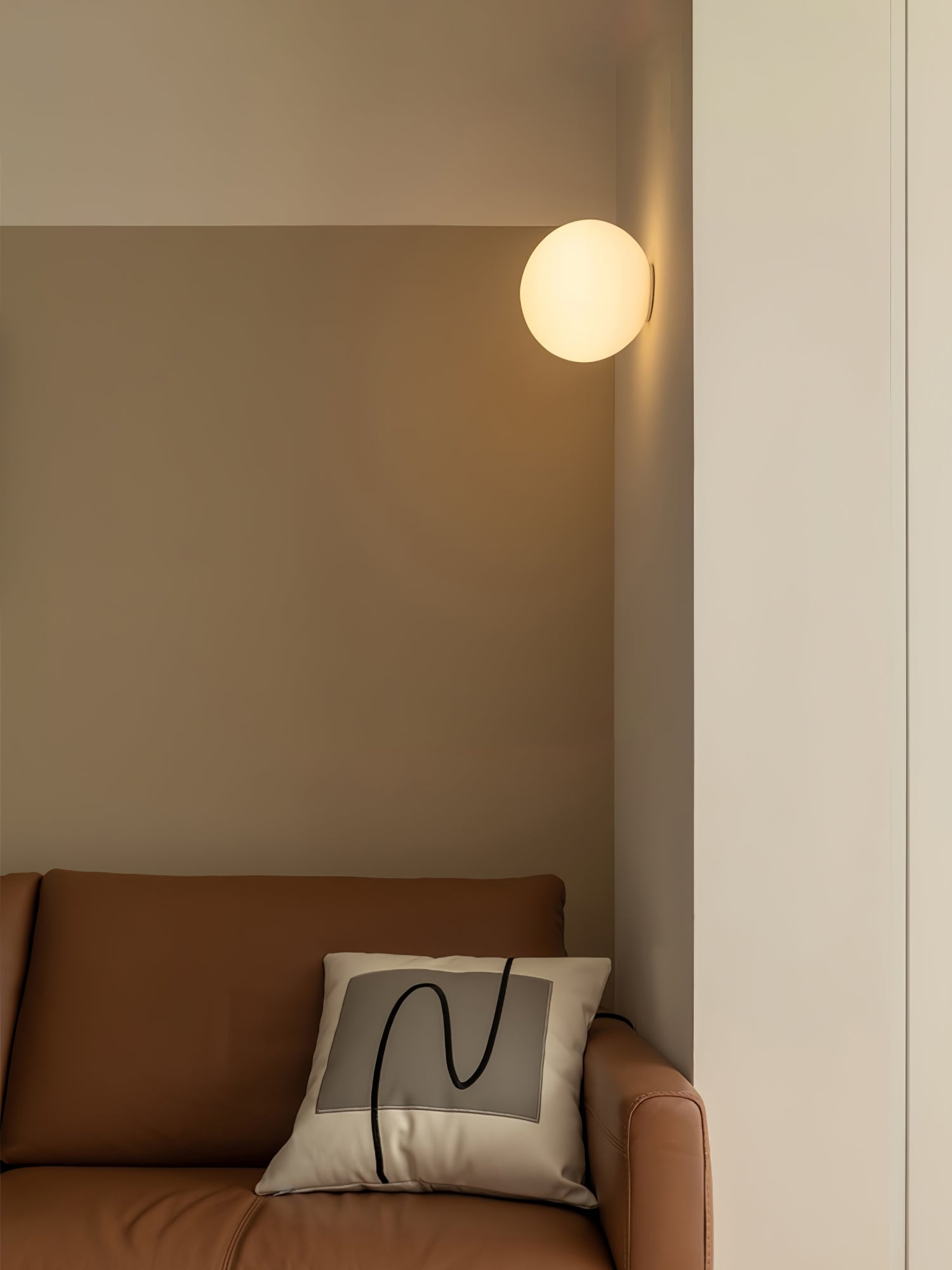 Aveno Modern Minimalist Mini Orb Glass Wall Lamp-Neutral Decor