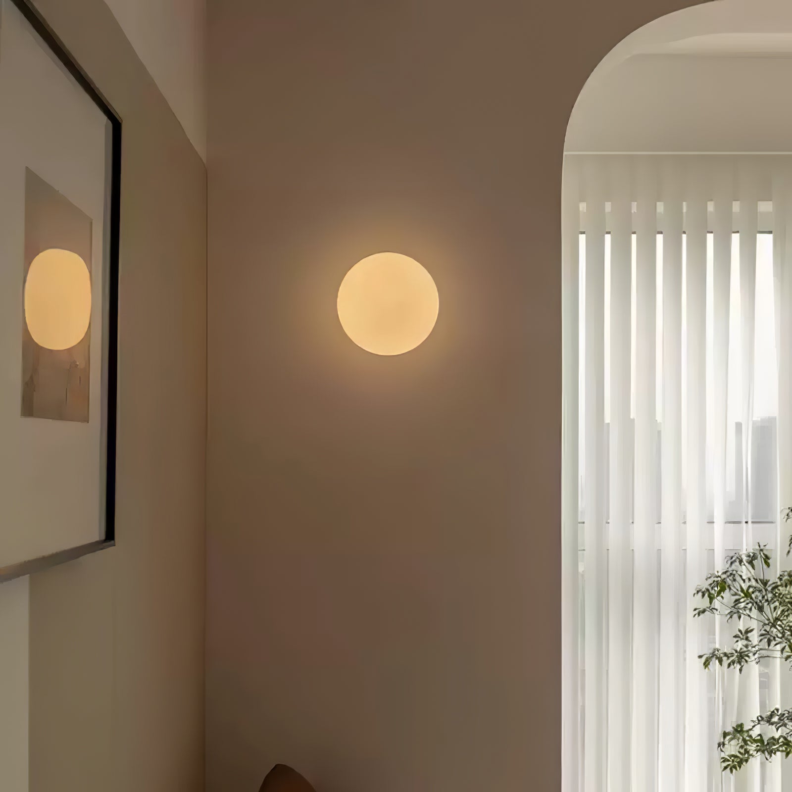Aveno Modern Minimalist Mini Orb Glass Wall Lamp-Neutral Decor