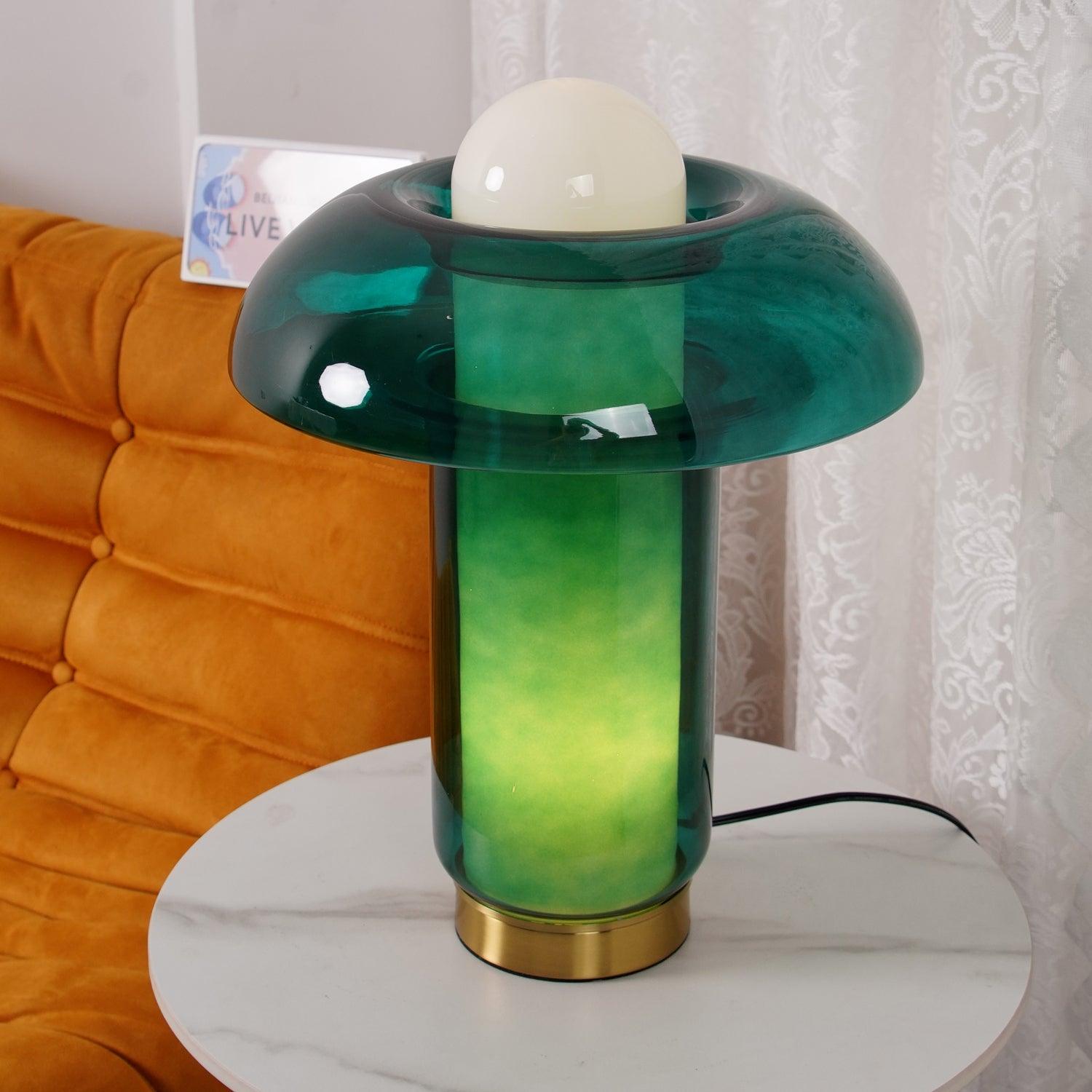 Navlen Green Glass Table Lamp-Neutral Decor