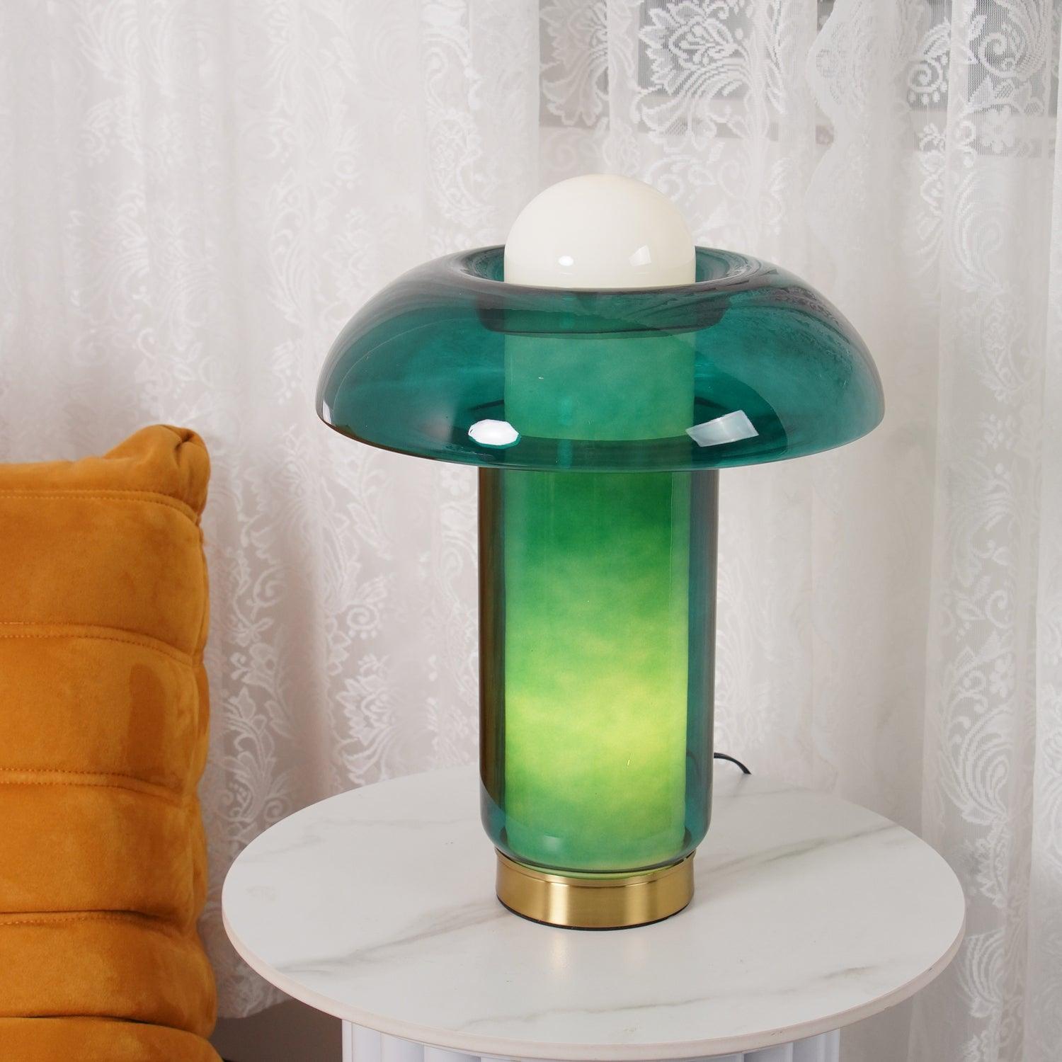 Navlen Green Glass Table Lamp-Neutral Decor