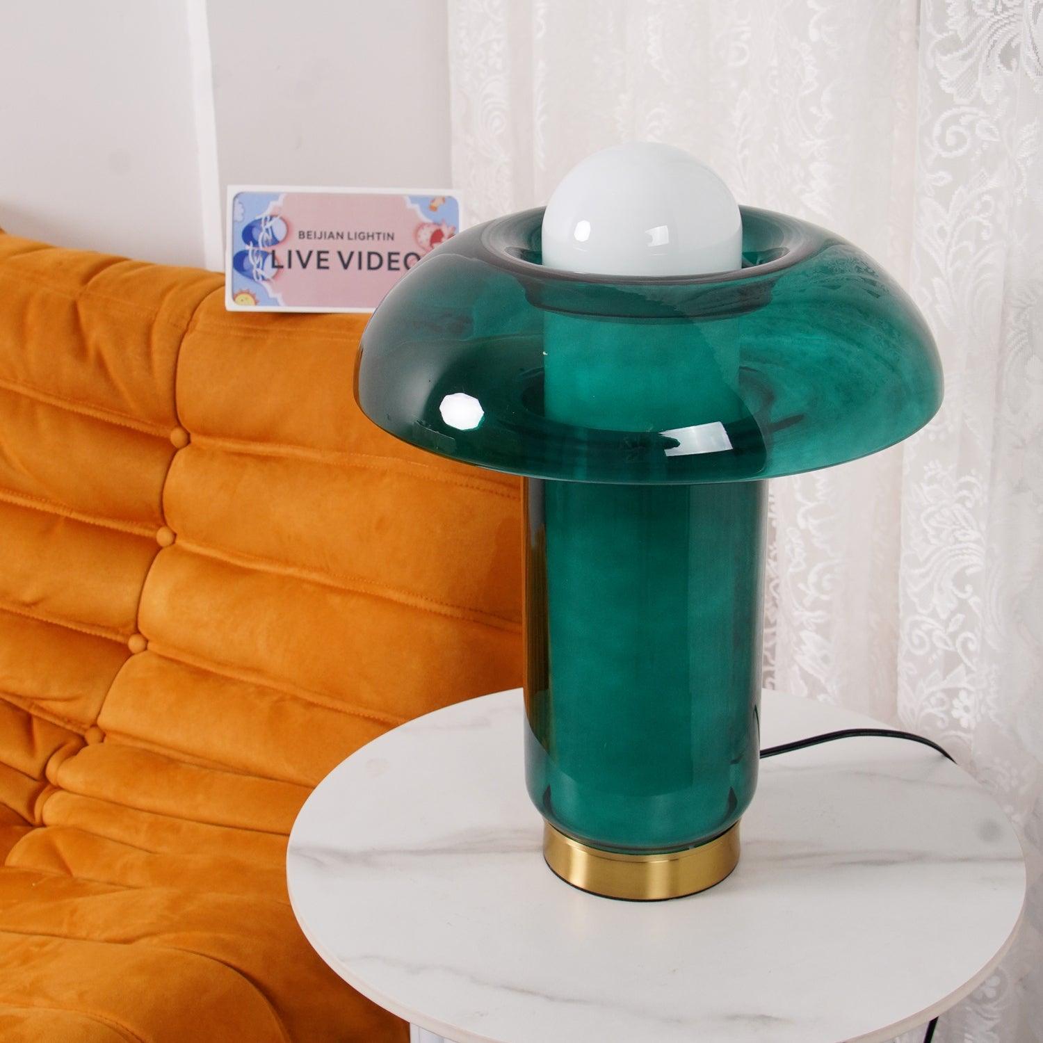 Navlen Green Glass Table Lamp-Neutral Decor