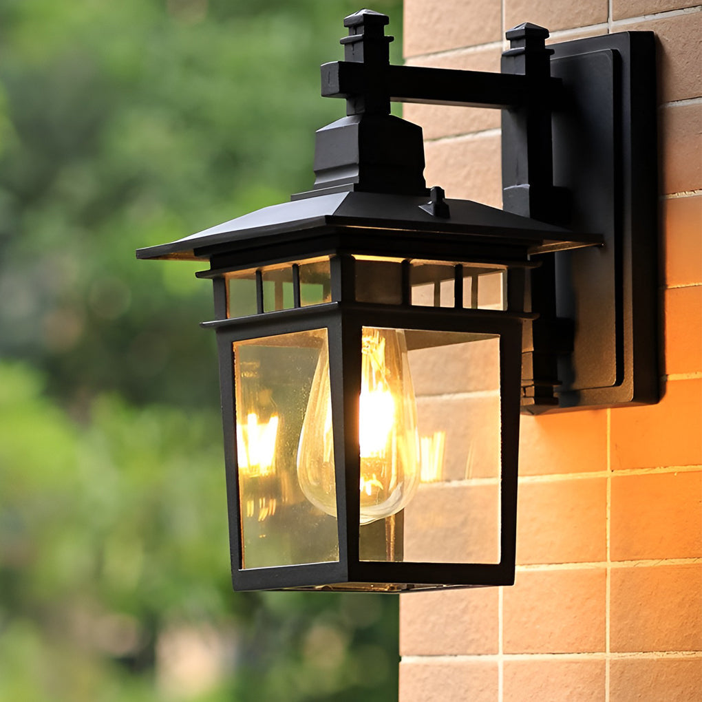 Tabi LED Waterproof Retro Glass Outdoor Wall Sconce Light