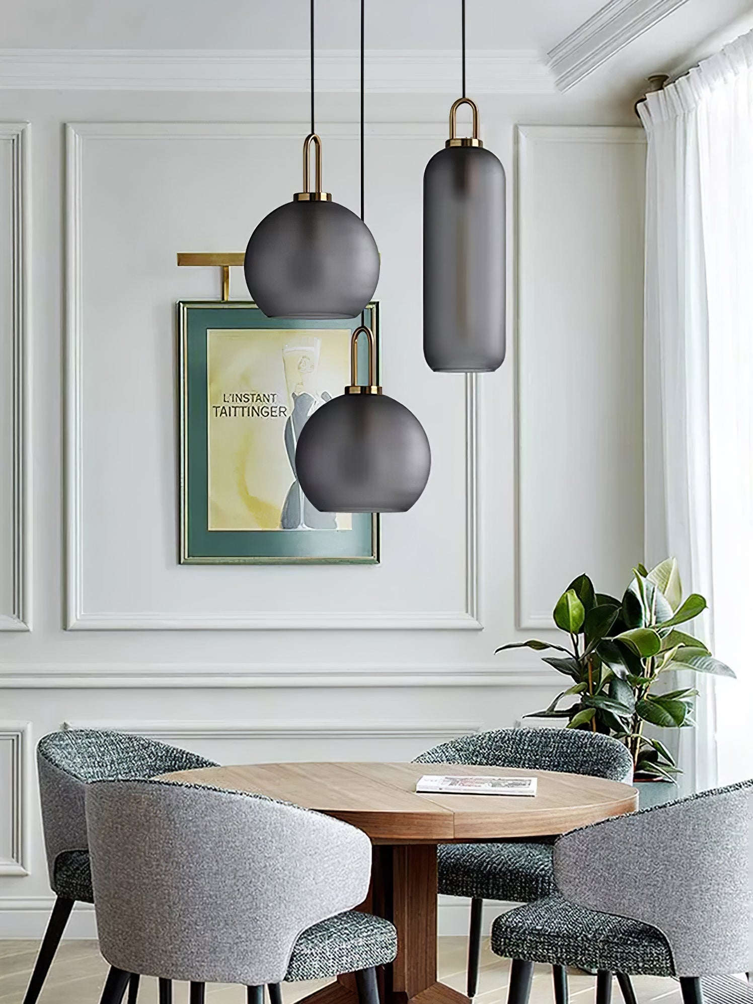 Lustra Pendant Lamp Pendulum Glass-Neutral Decor