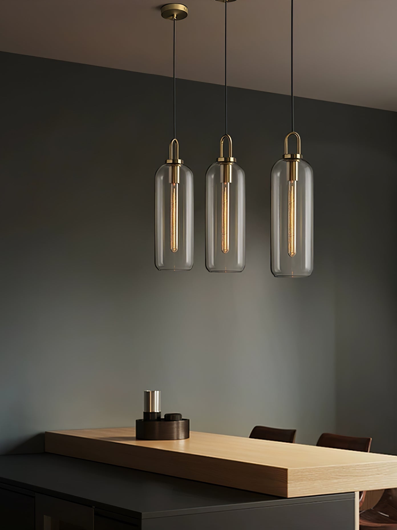 Lustra Pendant Lamp Pendulum Glass-Neutral Decor