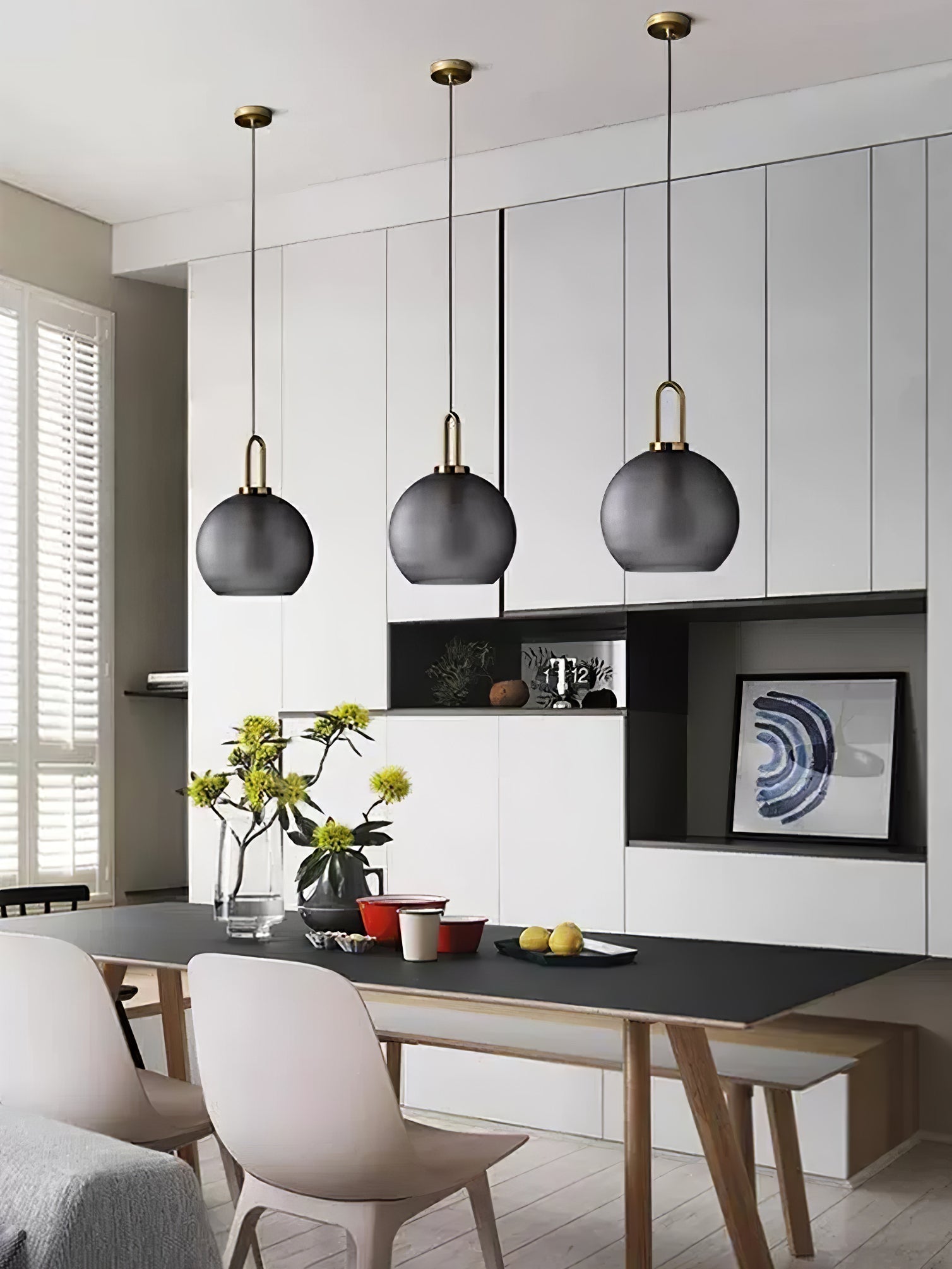 Lustra Pendant Lamp Pendulum Glass-Neutral Decor