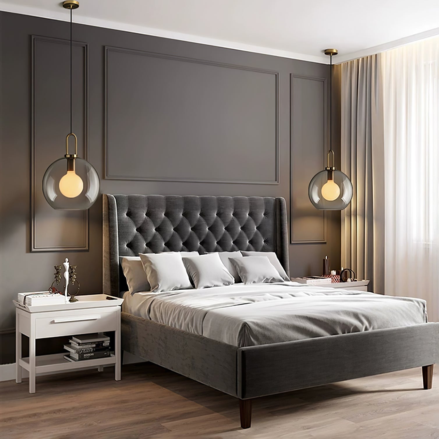 Lustra Pendant Lamp Pendulum Glass-Neutral Decor