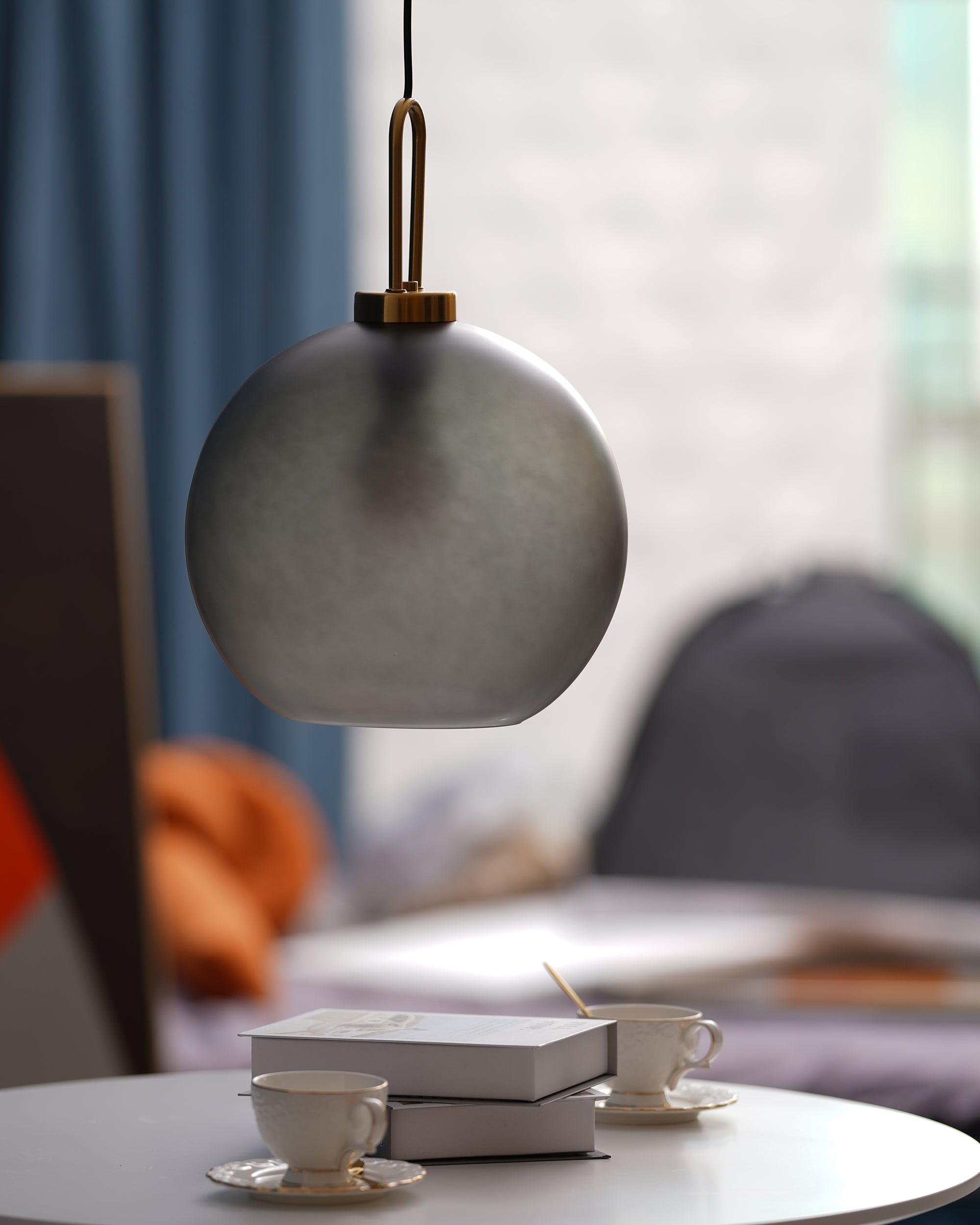 Sevelo Pendant Lamp Frosted Glass Swag Adjustable-Neutral Decor