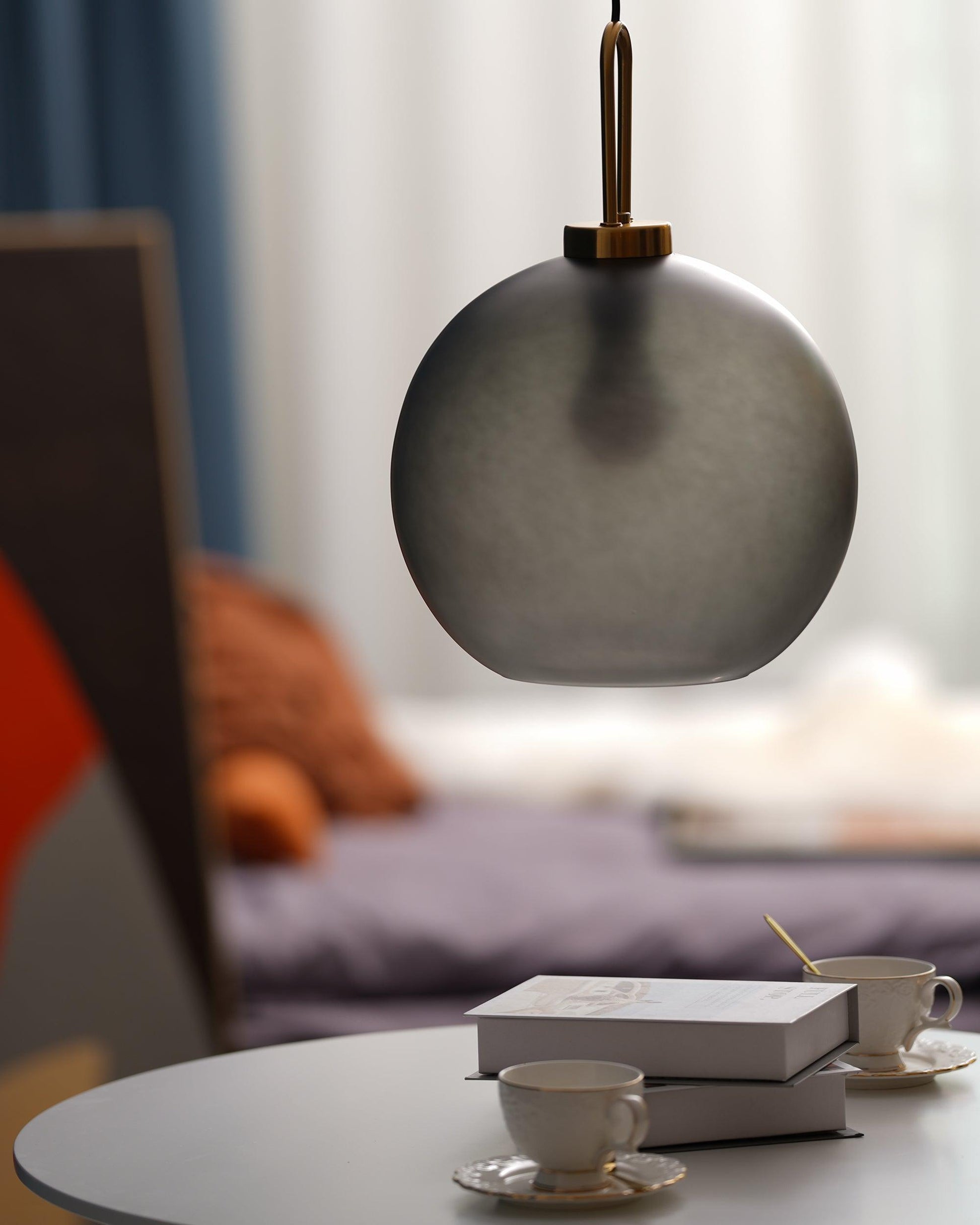 Sevelo Pendant Lamp Frosted Glass Swag Adjustable-Neutral Decor